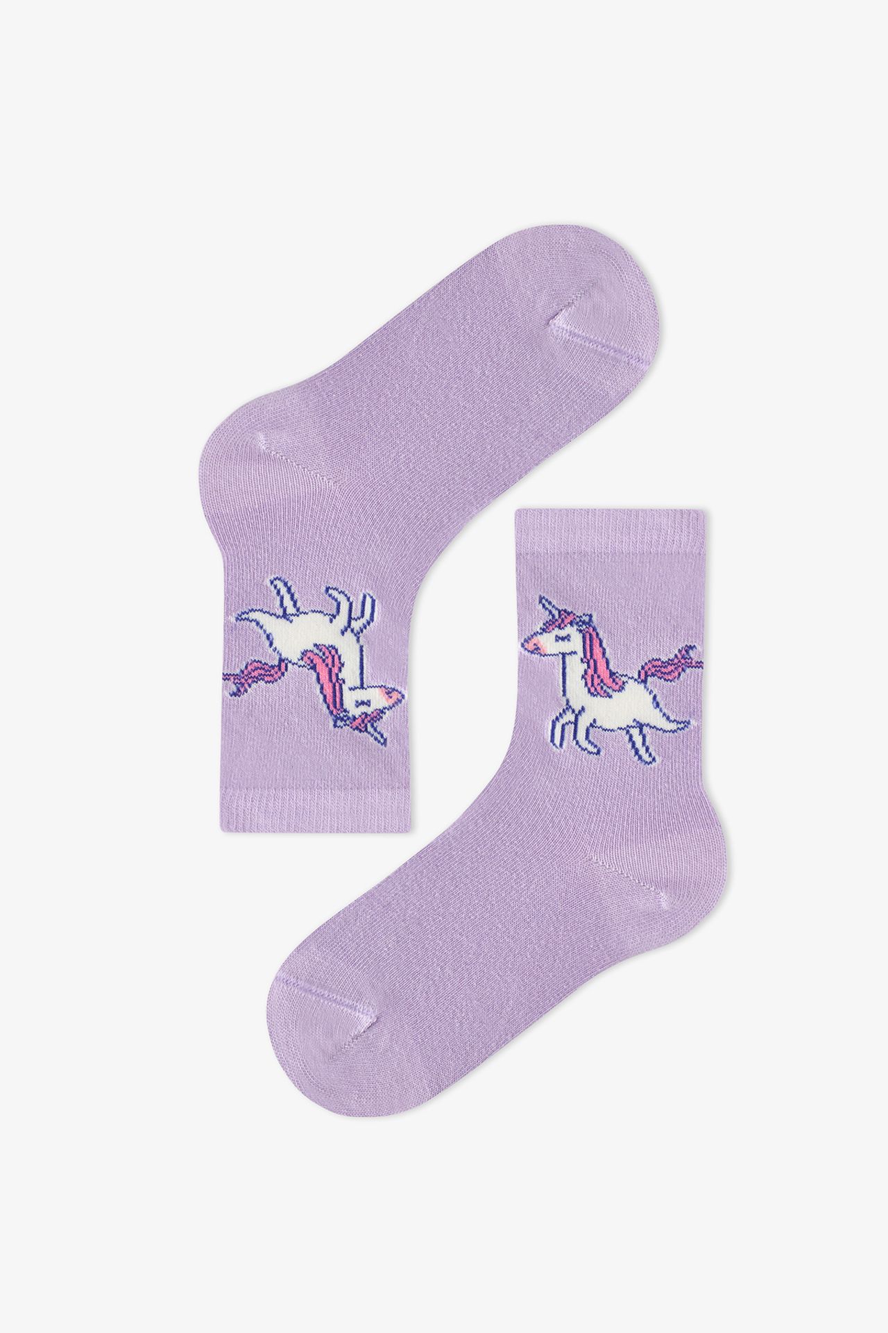 PENTI Girls' Loving Unicorn Pair Crew Socks 3