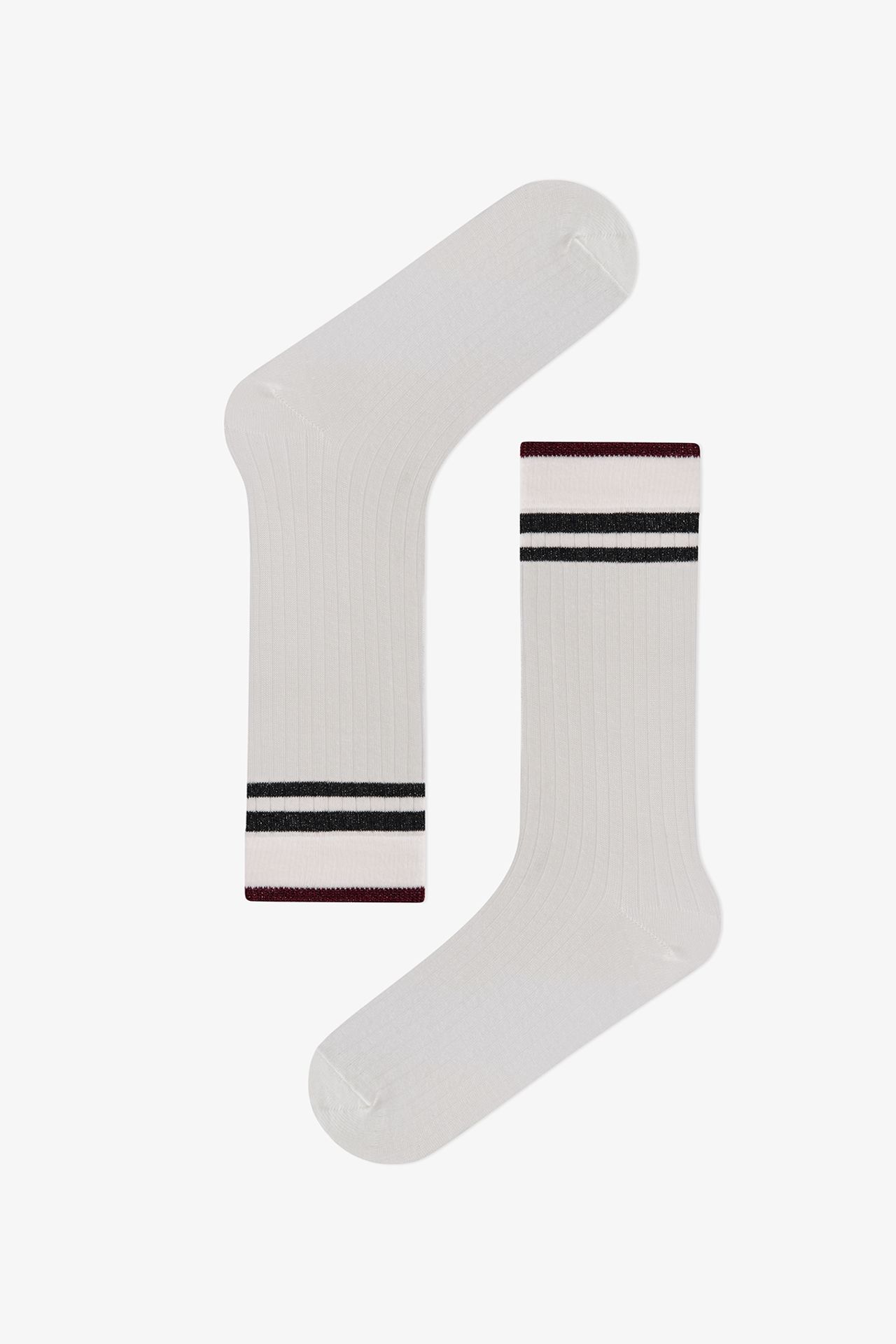 PENTI Retro Lines Striped Pair Crew Socks 2