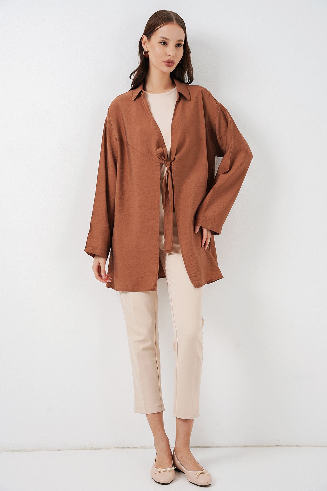 BDART Tie Detail Long Sleeve Kimono