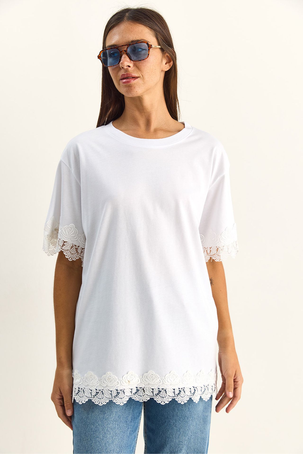 LUCCI Oversized Crew Neck Cotton T-Shirt 2