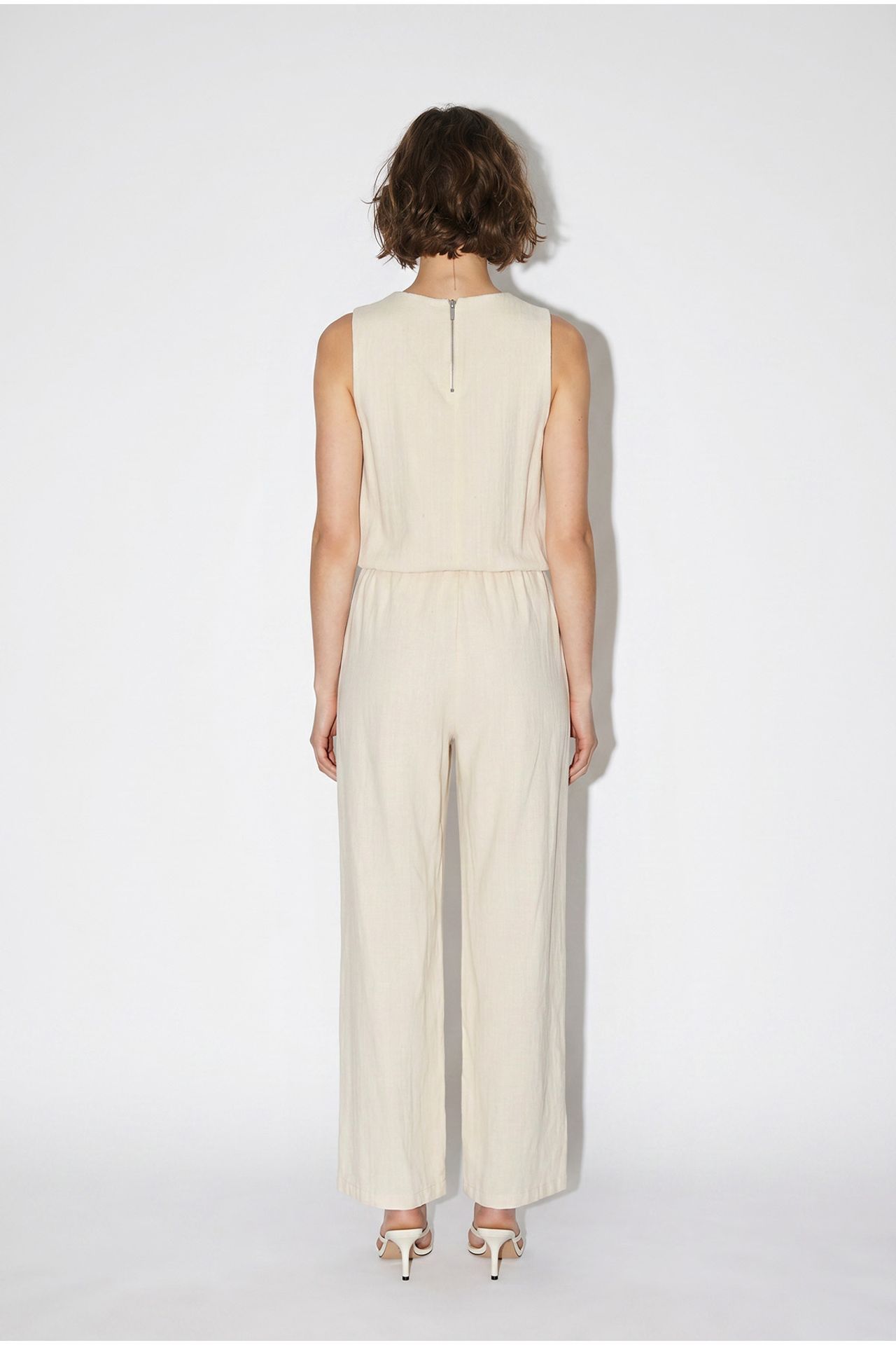 LUCCI Cotton Wide-Leg Sleeveless Jumpsuit