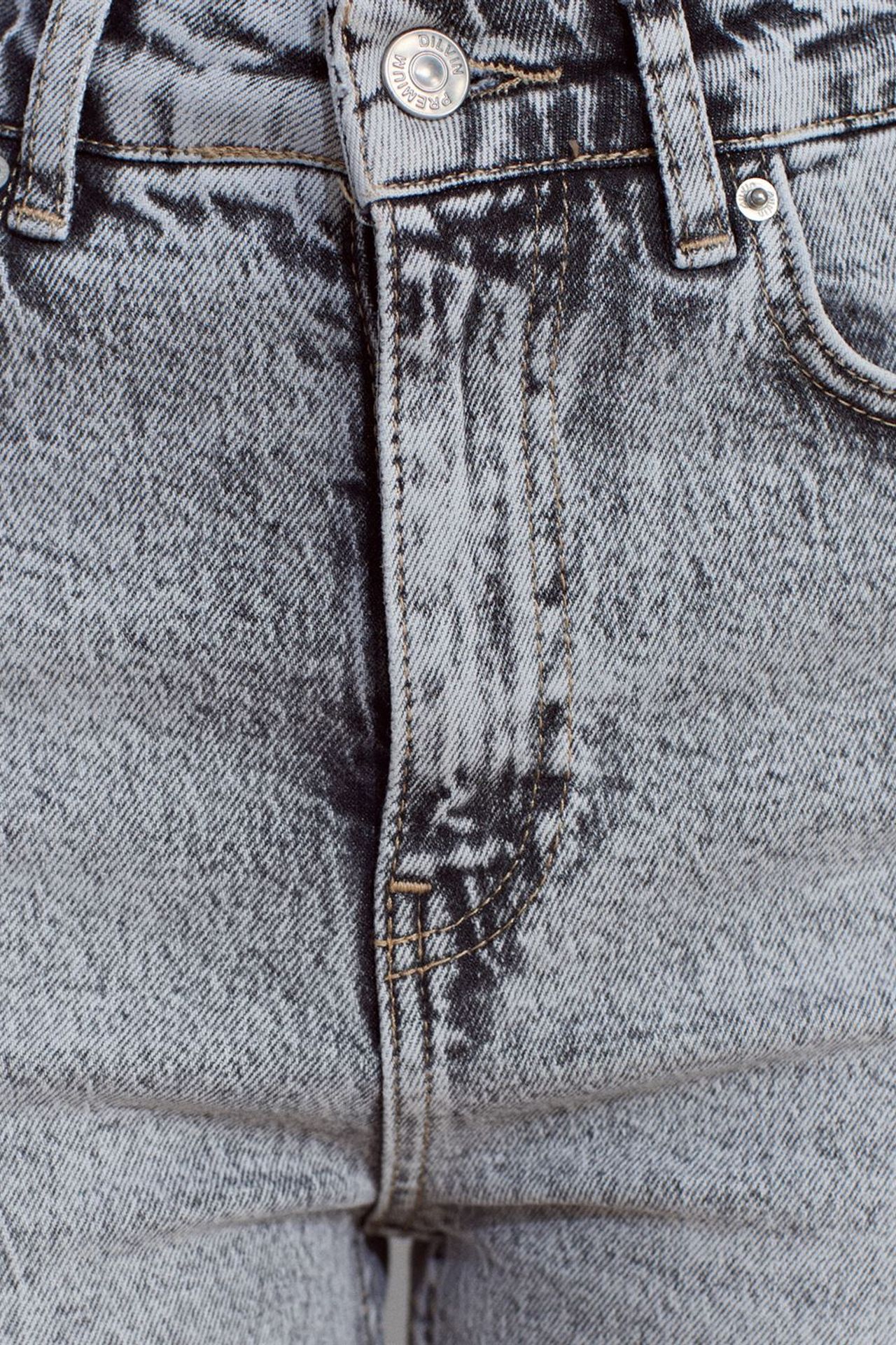 DILVIN Yüksek Bel Dar Paça Düz Jean 4