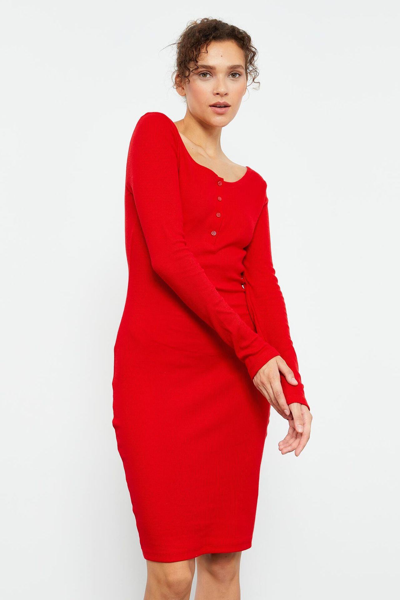 TOMMY Bodycon Midi Dress with Crew Neck 4