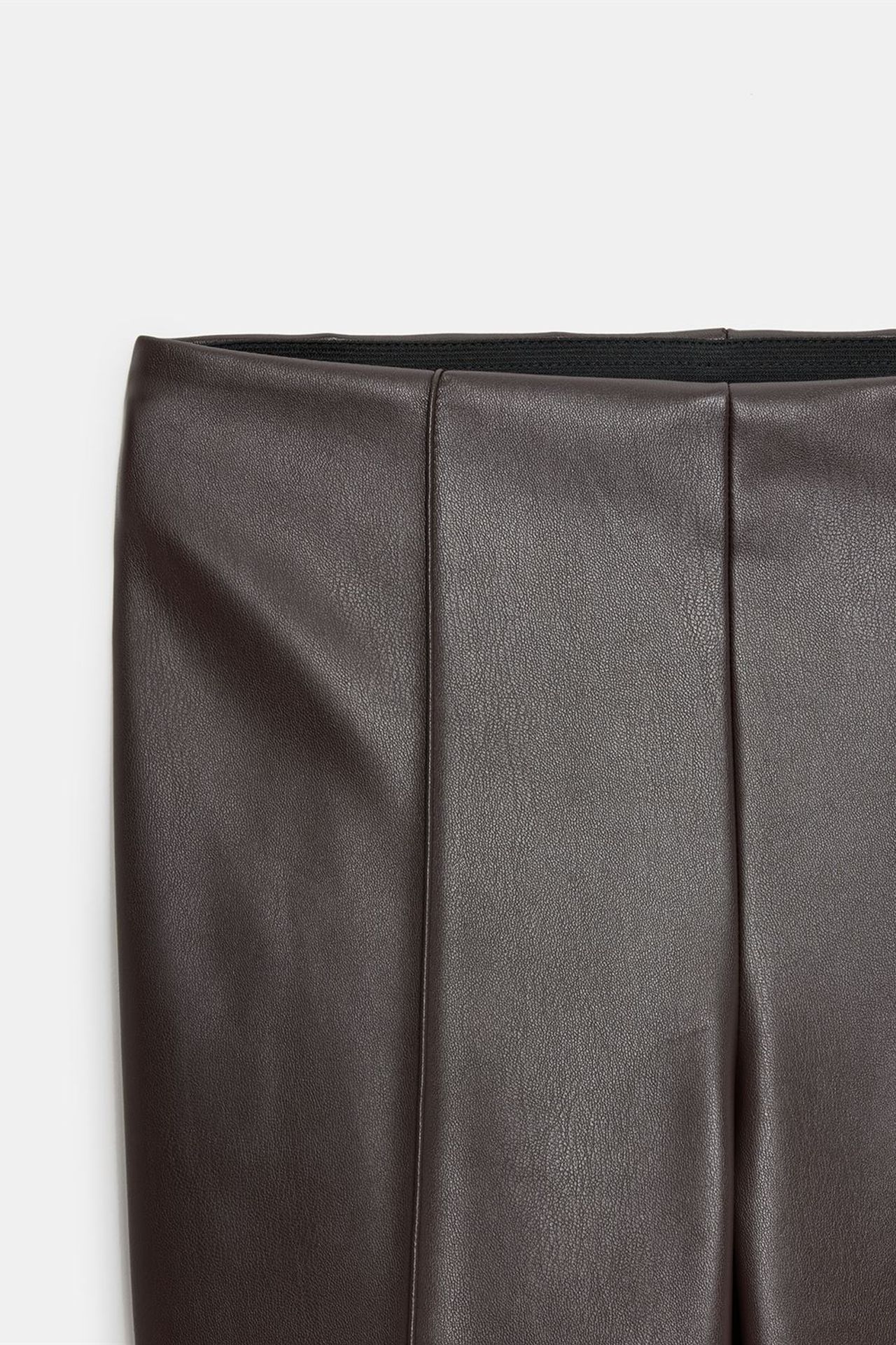 DILVIN High-Waist Faux Leather Flare Leggings