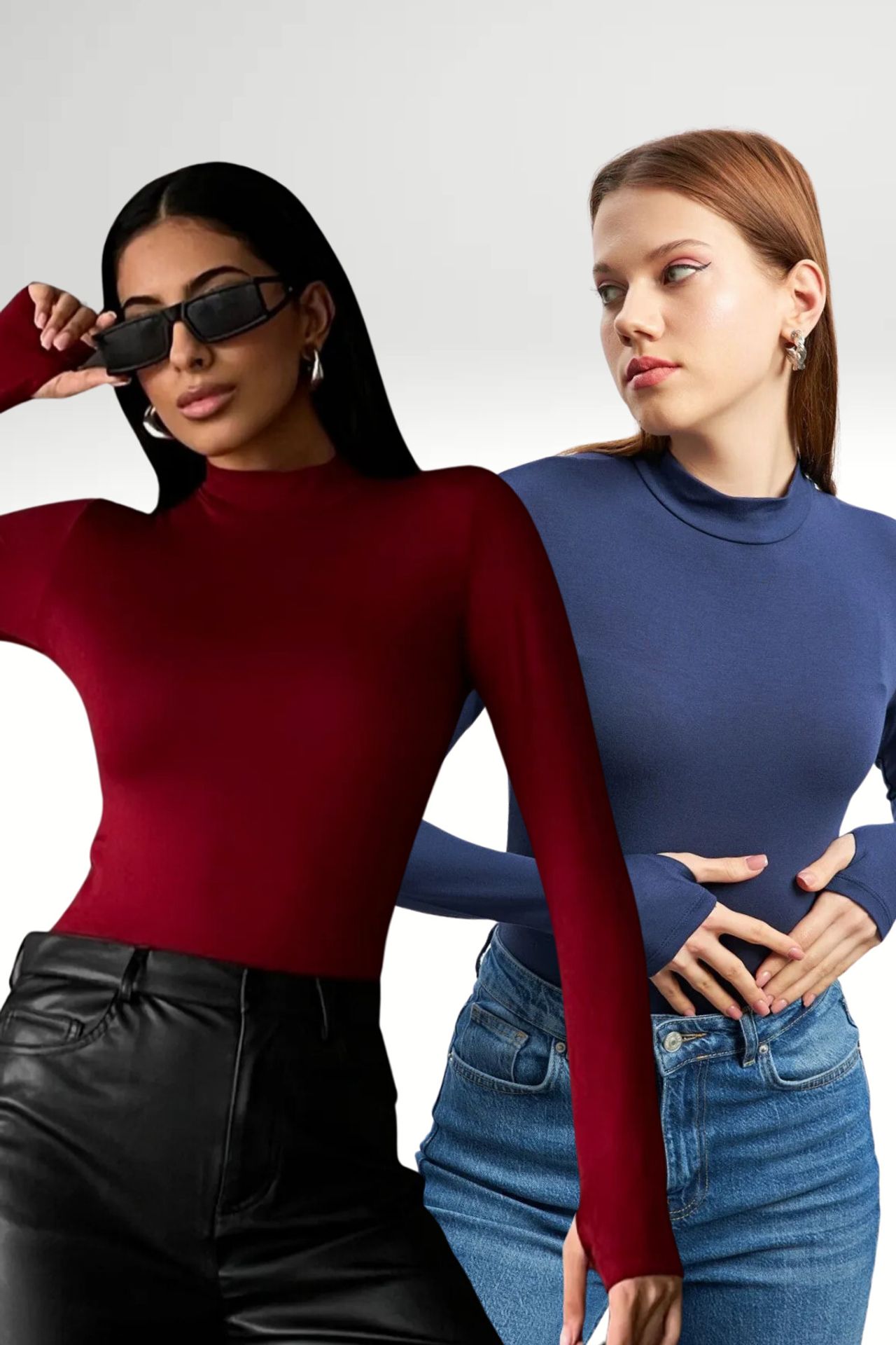 BIPANTOLON Kadın 2'li Cut Out Detaylı Yarım Balıkçı Yaka Body 1