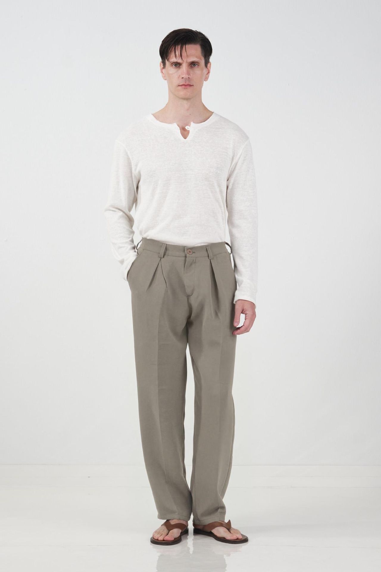GIESTO High Waist Pleated Tailored Trousers 4