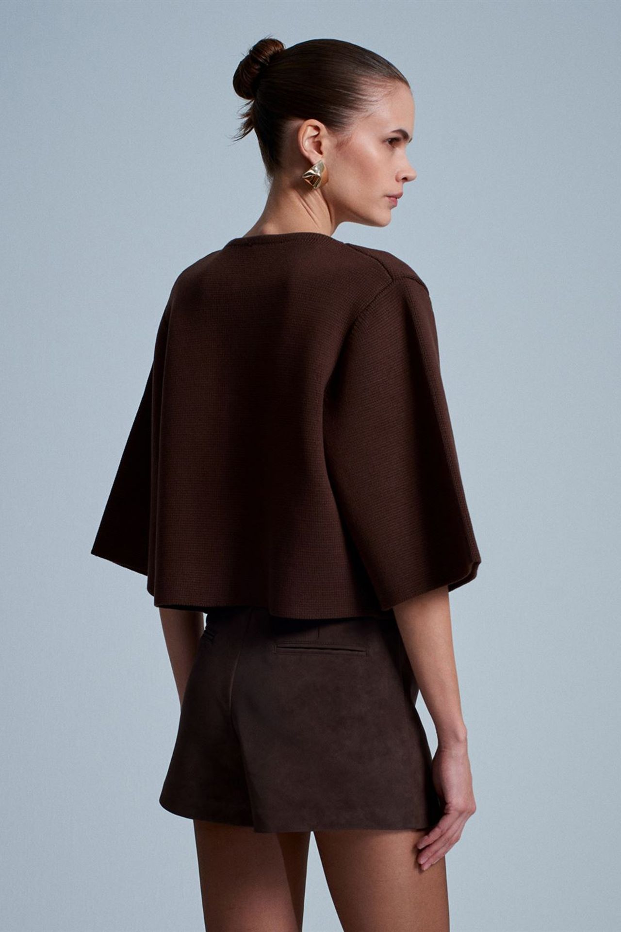 DILVIN Crop Jacquard Button Cardigan 3