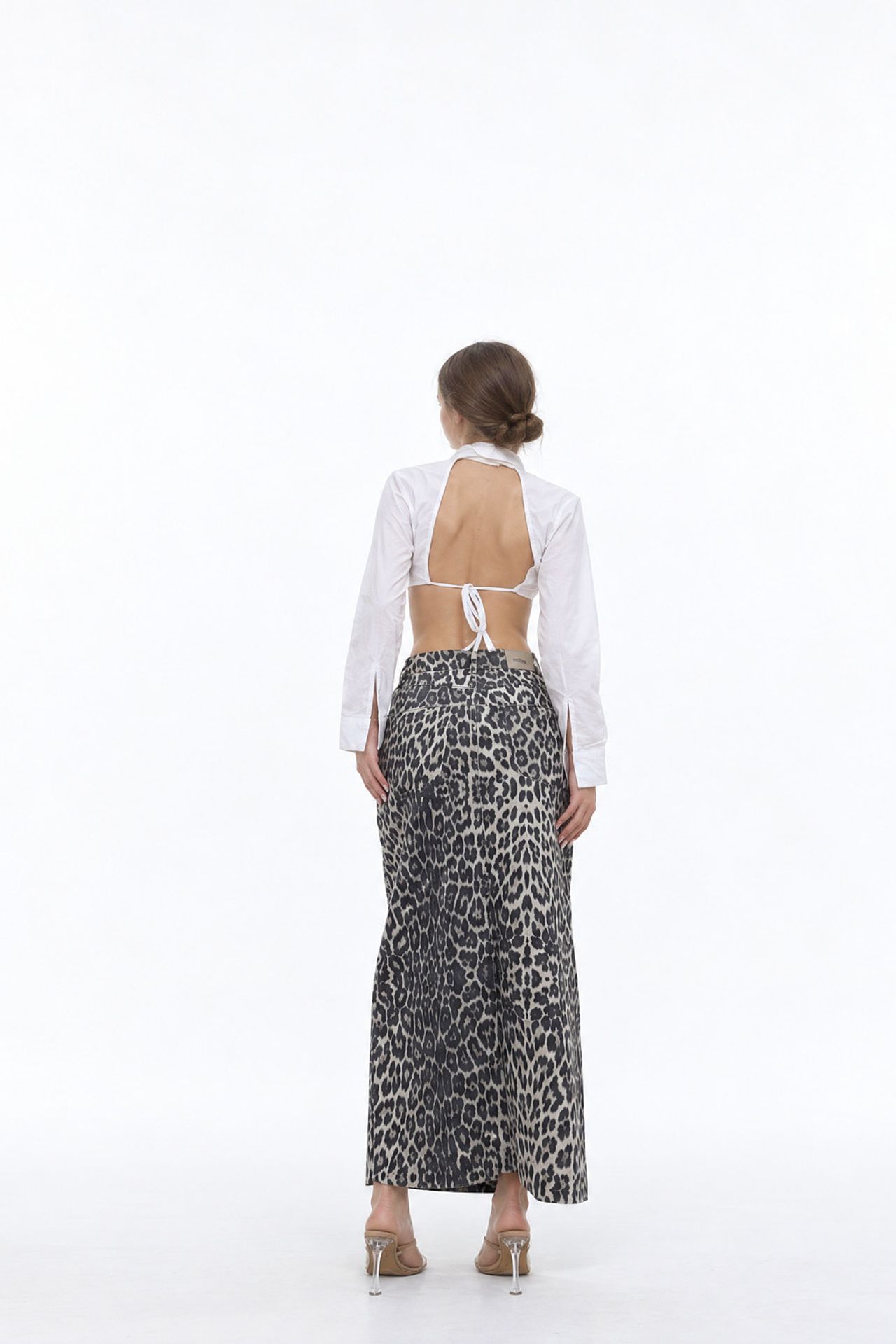 SQUALO High-Waist Leopard Maxi Skirt 2