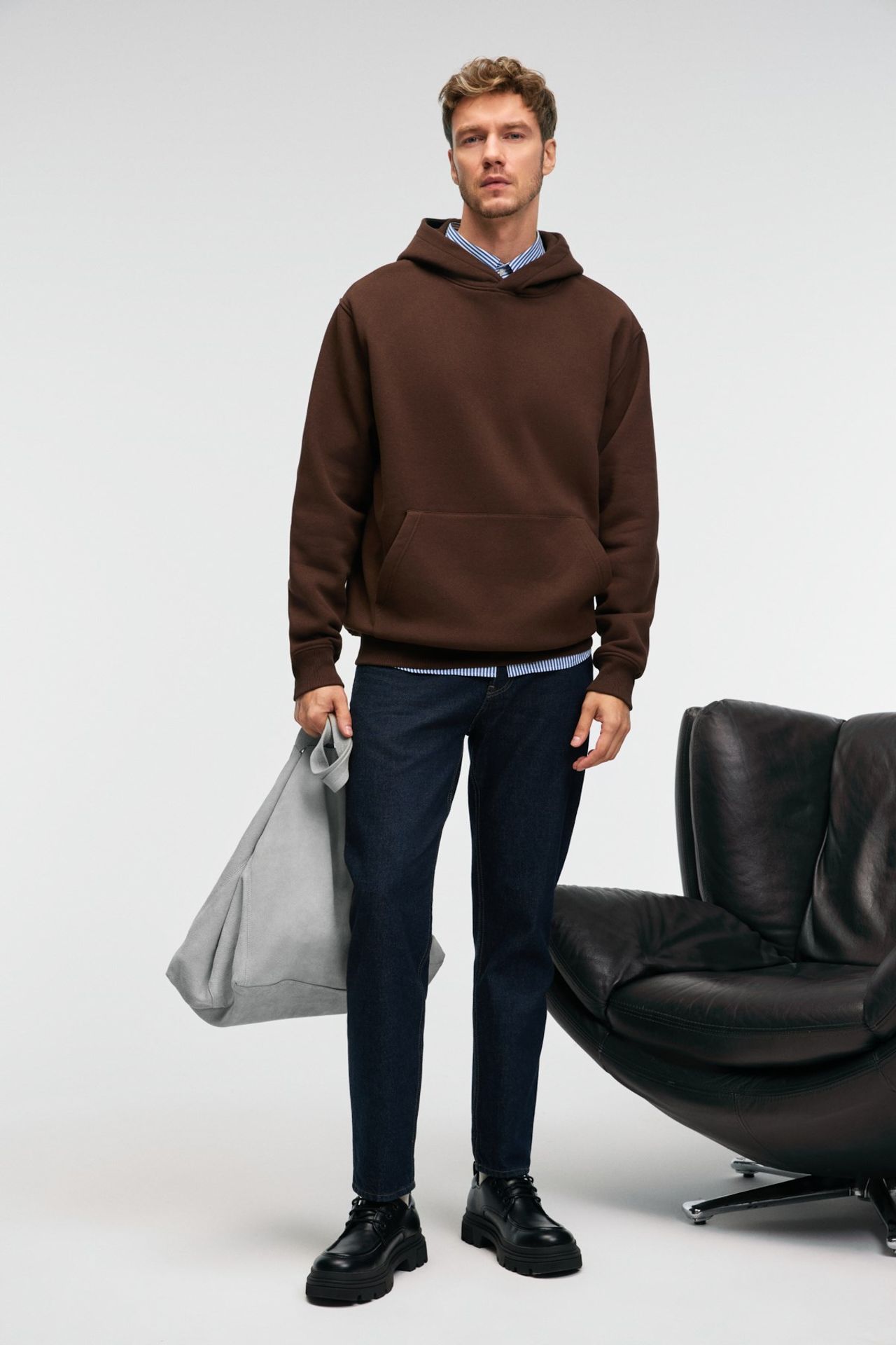 GRIMELANGE Geniş Kesimli Kapüşonlu Cepli Sweatshirt 5