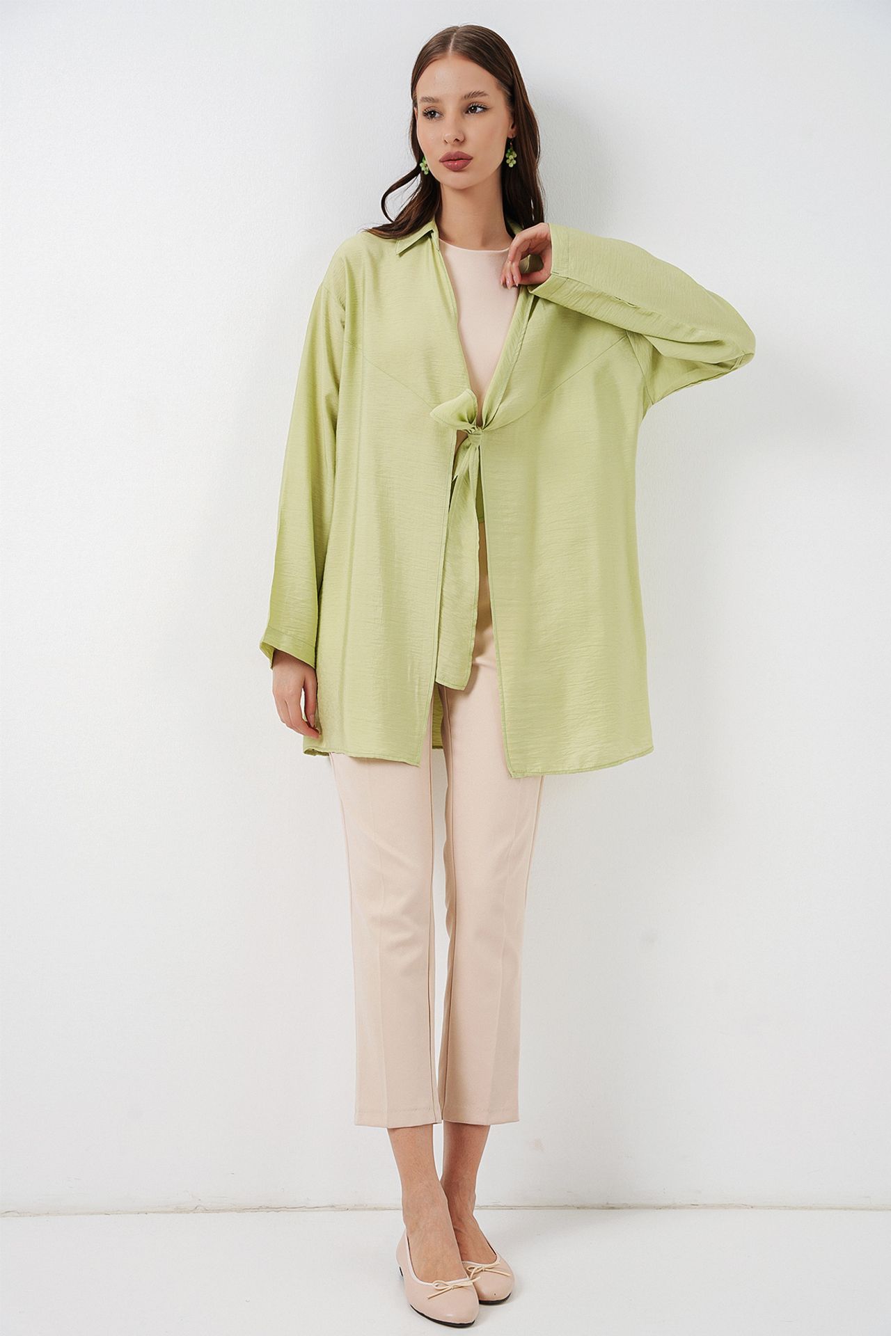 BDART Tie Detail Long Sleeve Kimono