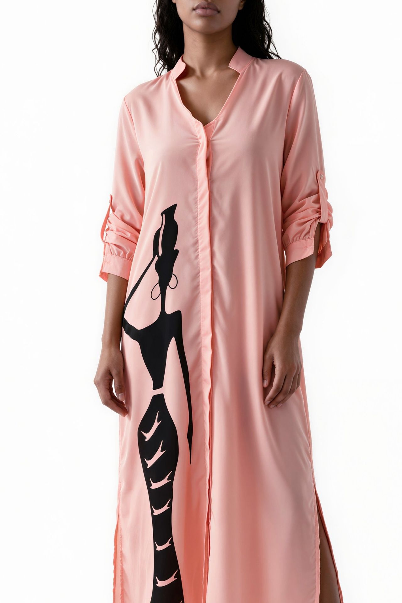 MSN Text Print Maxi Shirt Dress 3