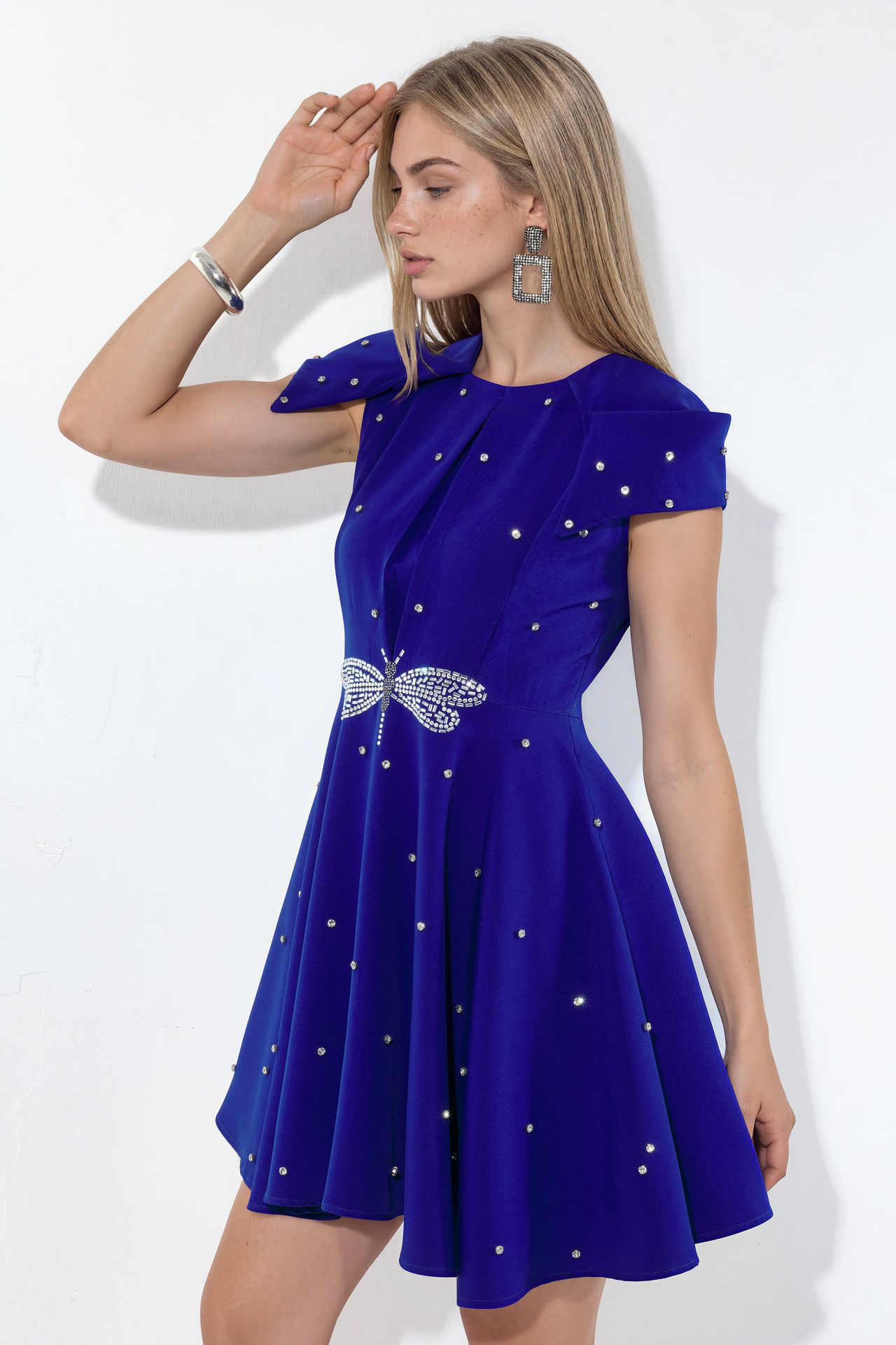 MSN Women's A-line Mini Dress With Sequins 2