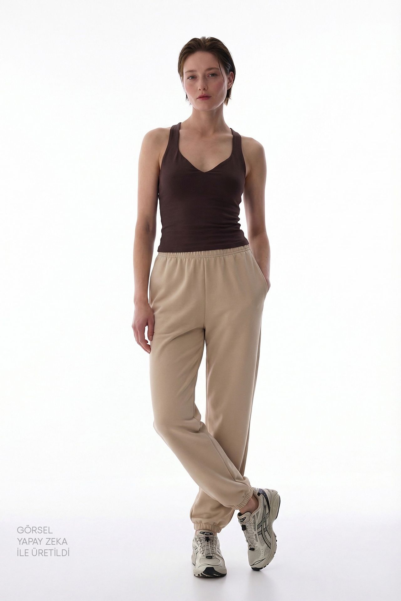 PENTI Ruched Back Heart Neck Top