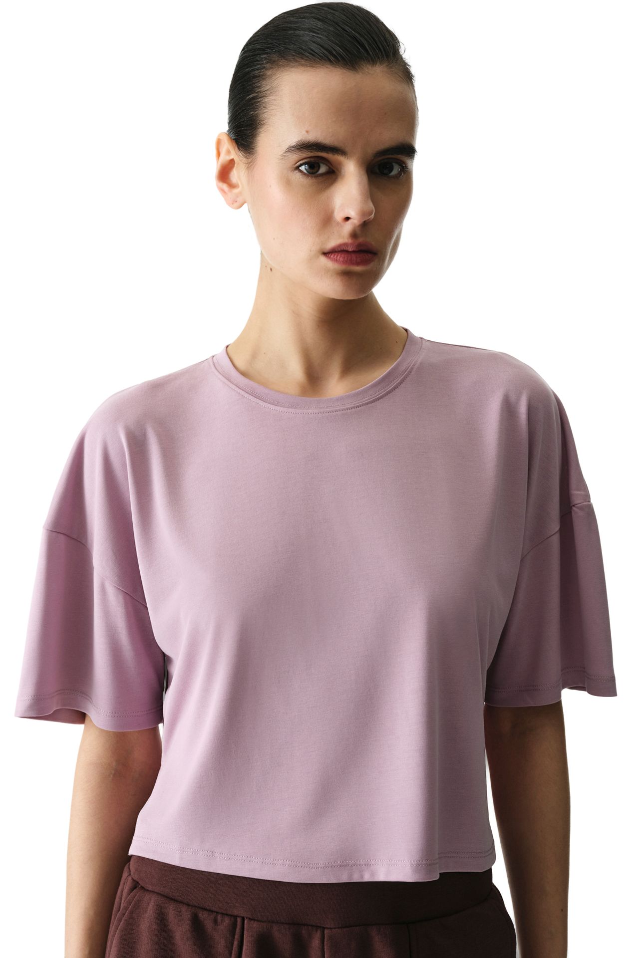 PENTI Modal Crop T-shirt With Slit 1