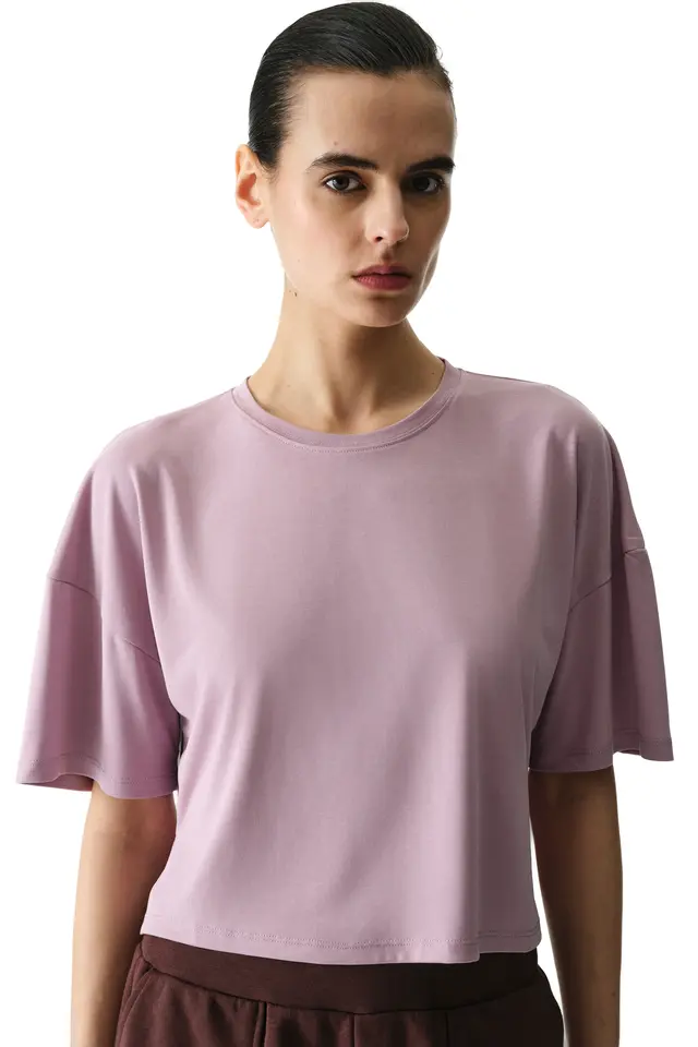 PENTI Modal Crop T-shirt With Slit