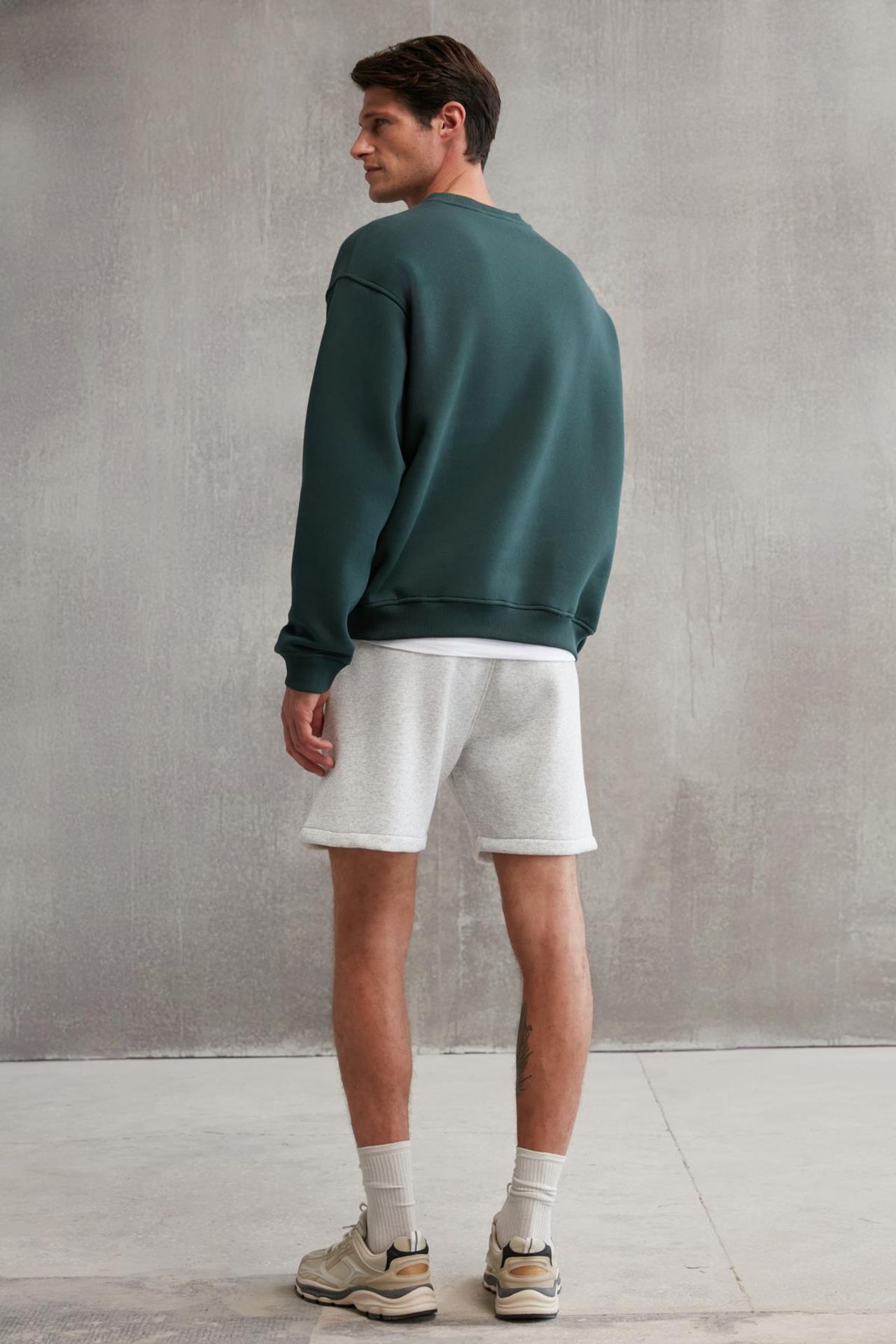 GRIMELANGE Baskılı Geniş Kalıp Bisiklet Yaka Sweatshirt 5