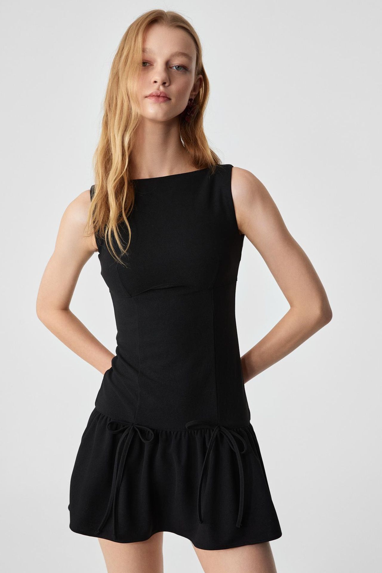 GRIMELANGE Slim Fit Boat Neck Mini Dress 4