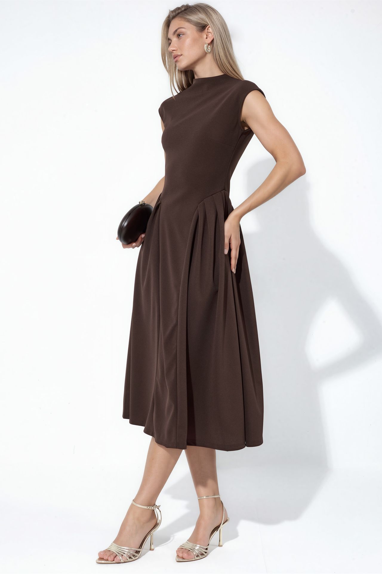 BUSEM Textured Paneled Midi Dress 2