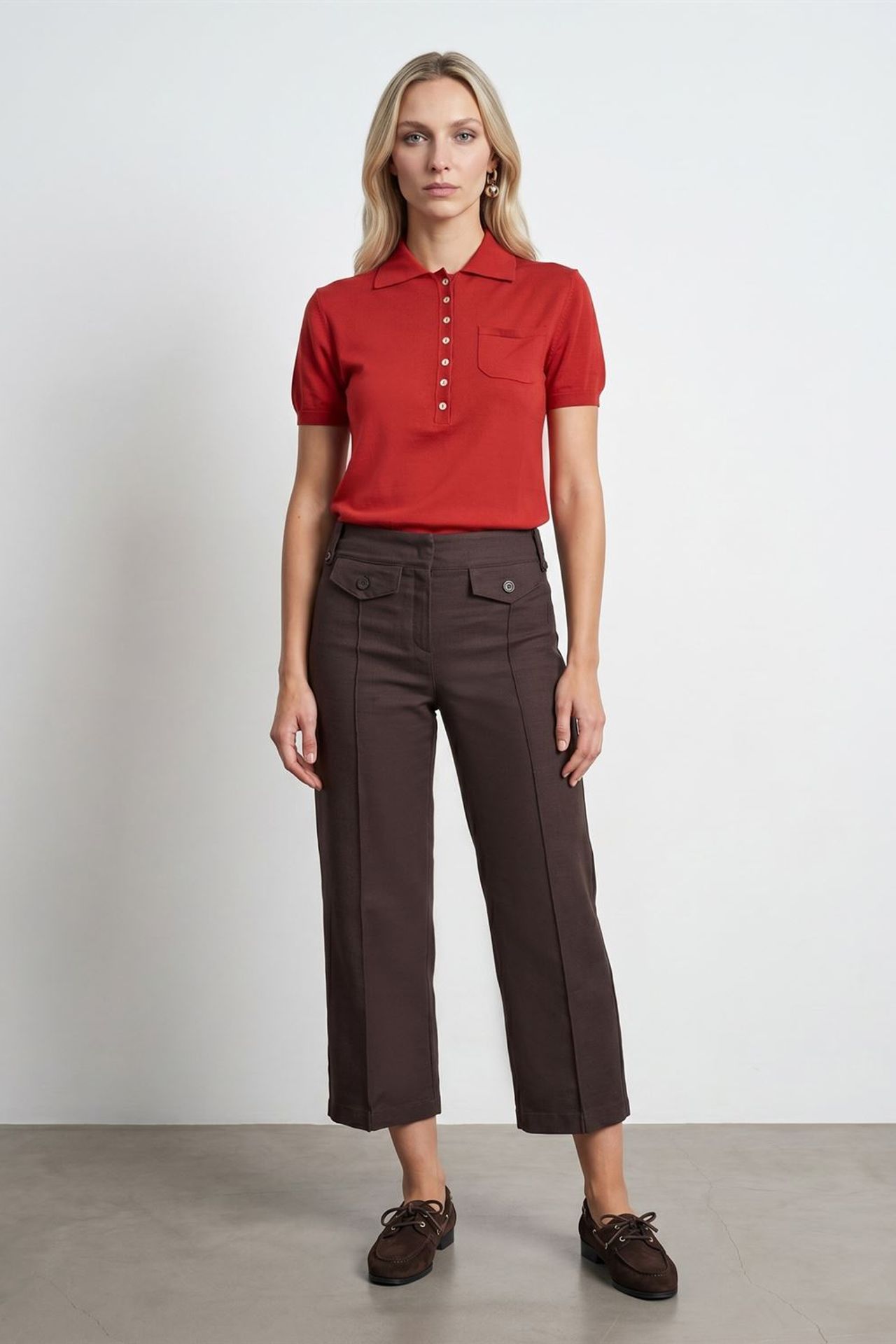 DILVIN High-Waist Cotton Poplin Capri Culottes 1