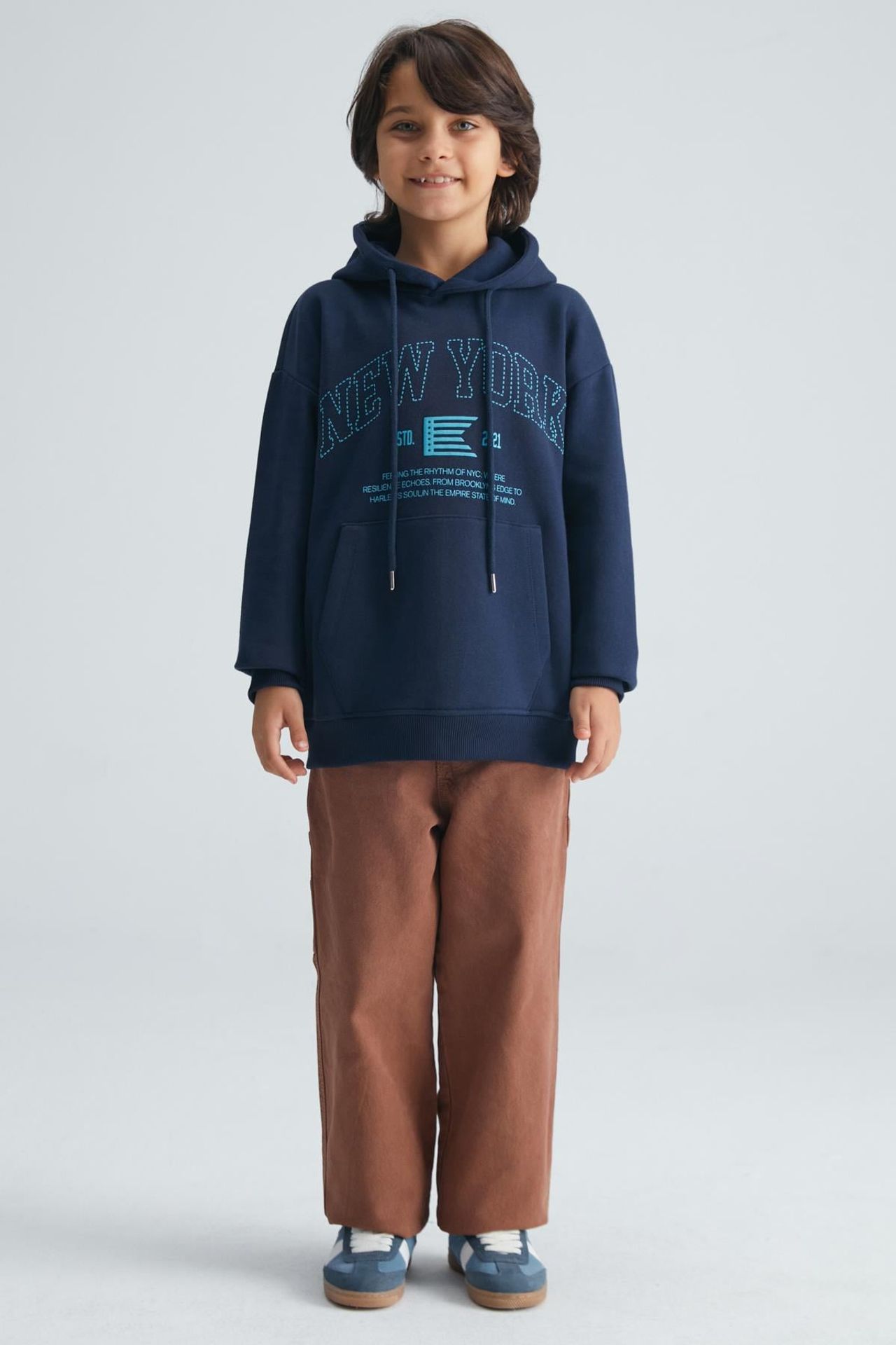 GRIMELANGE Hooded Text Print Pocket Sweatshirt 2