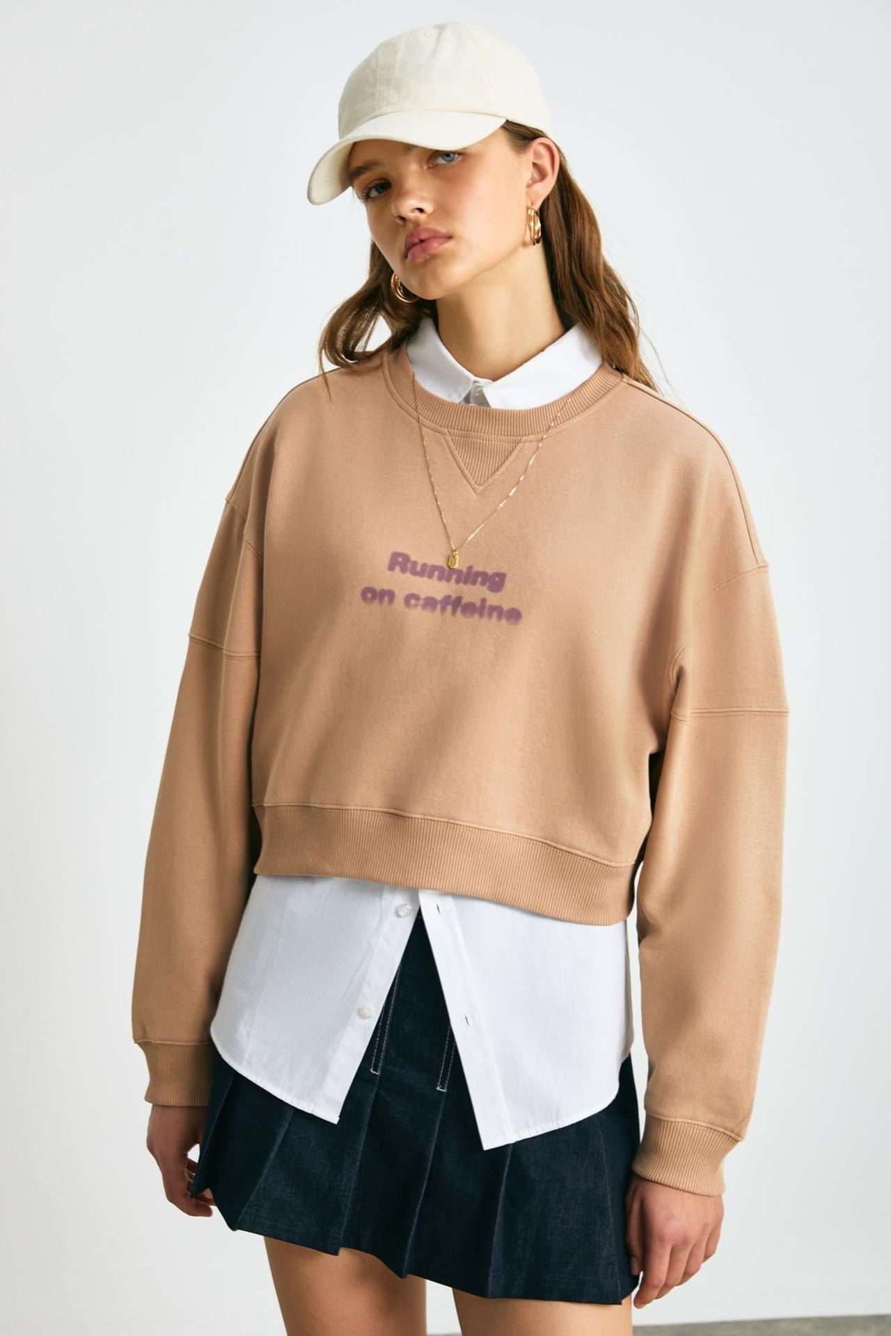 GRIMELANGE Oversized Crop Printed Sweatshirt 4