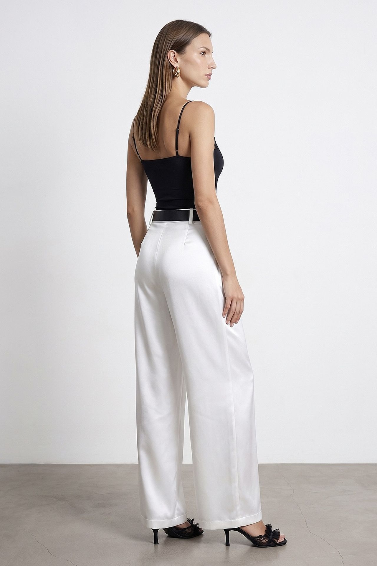 DILVIN High-Waist Pleated Wide-Leg Trousers 2
