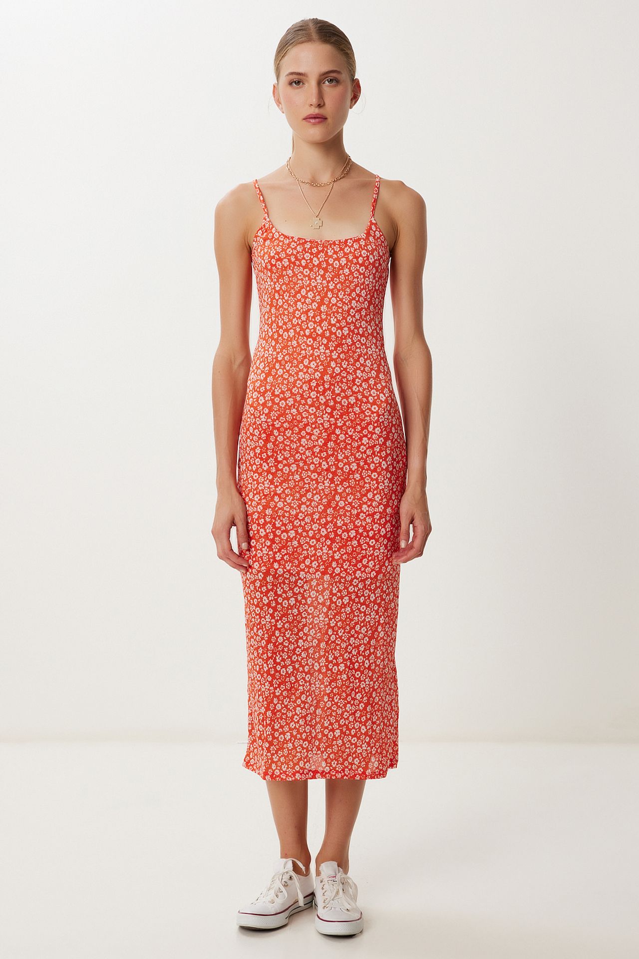 ISTANBUL Square Collar Sleeveless Floral Midi Dress 1