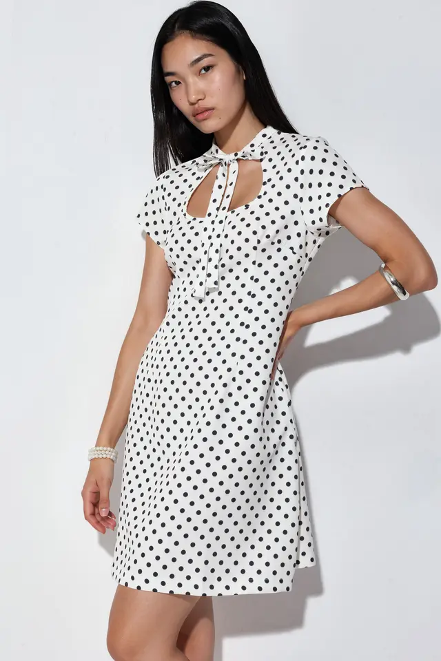 BDART Polka Dot A-Line Mini Dress With Bow