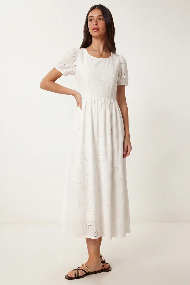 ISTANBUL Embroidered Cotton-Blend Poplin Maxi Dress