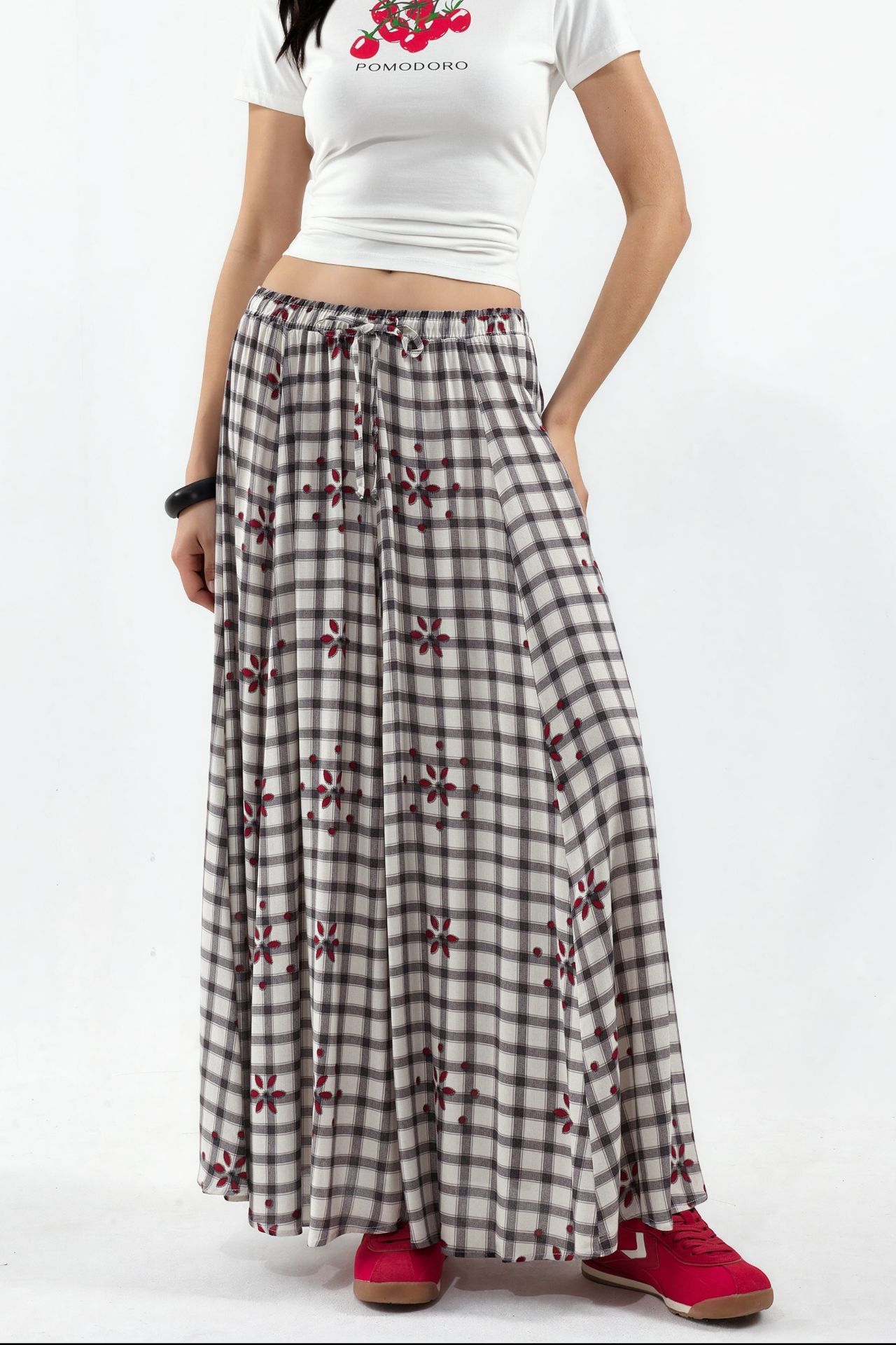 BDART High-Waist Plaid Maxi Skirt 1