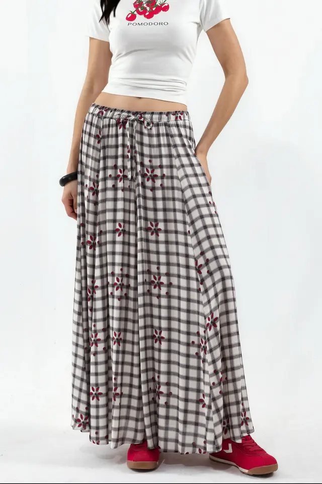 BDART High-Waist Plaid Maxi Skirt