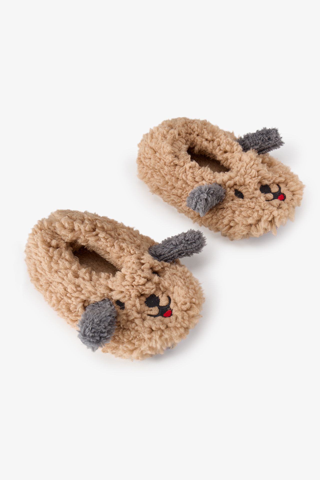 PENTI Boys' Fluffy Dog Cat Pattern Textured Bootie Slippers 2