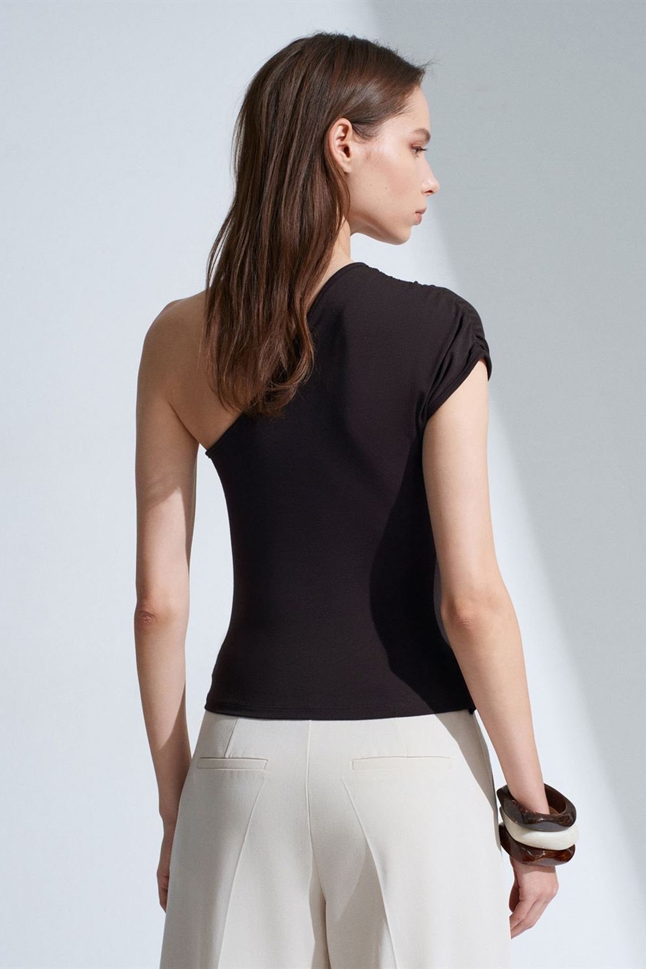 DILVIN Asymmetrical Tie Detail Blouse 2