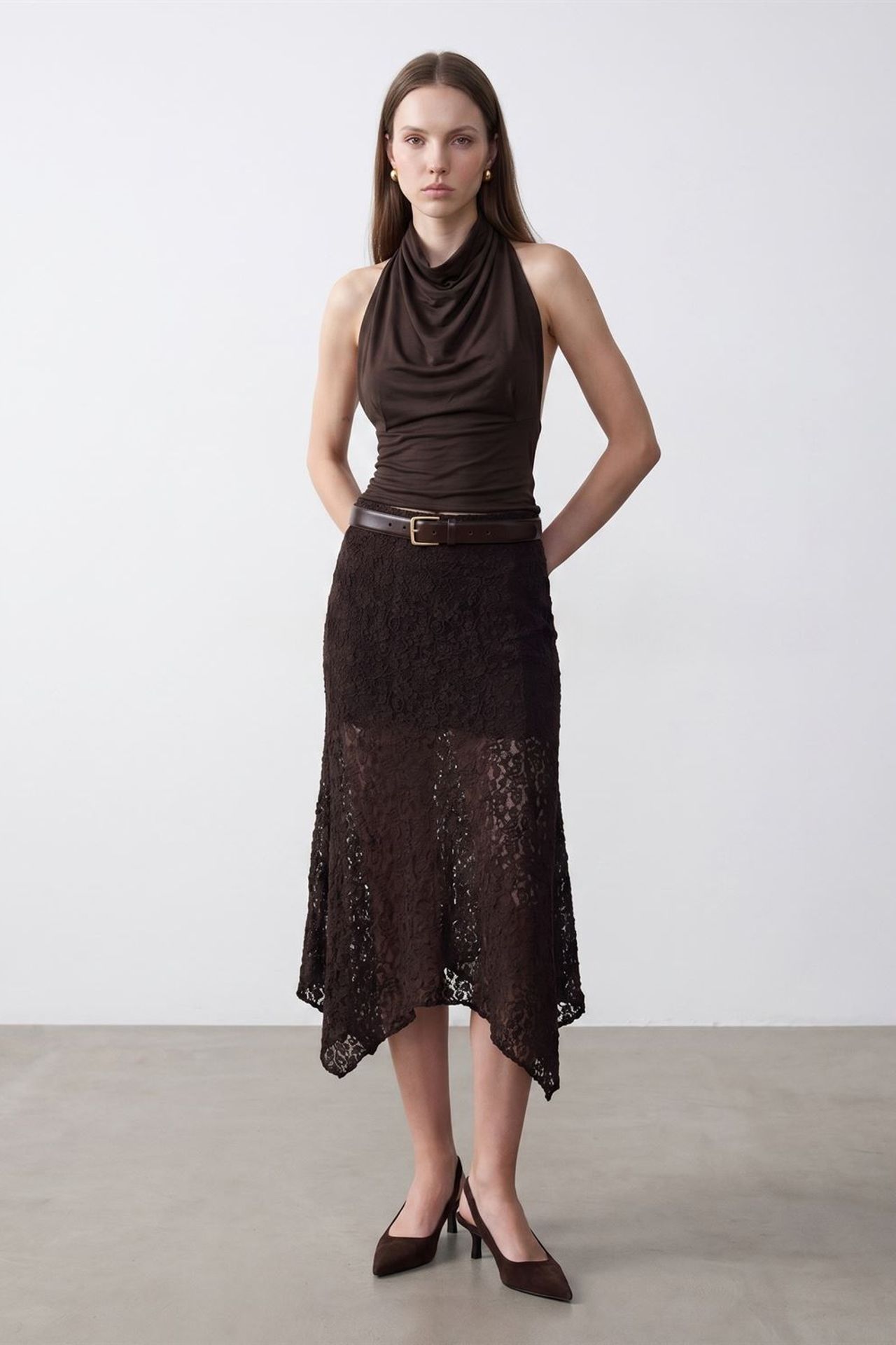 DILVIN Fitted Sleeveless Cowl Neck Blouse 4