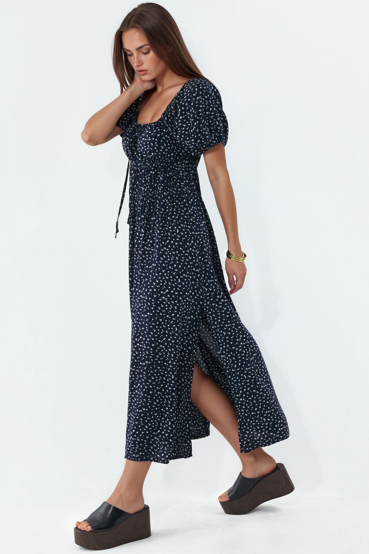 BUSEM Women's Viscose Poplin Midi Dress 2