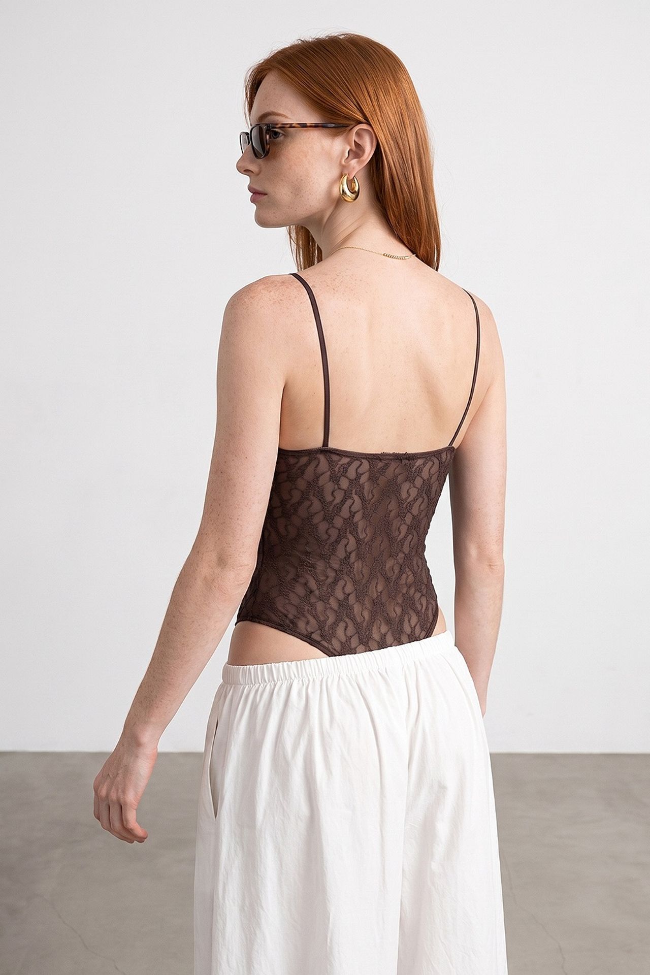 DILVIN Lace Sleeveless Bodysuit Blouse 2