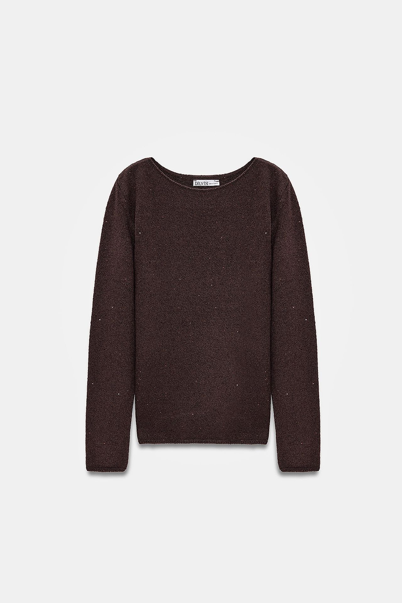 DILVIN Boat Neck Sequin Knit Sweater