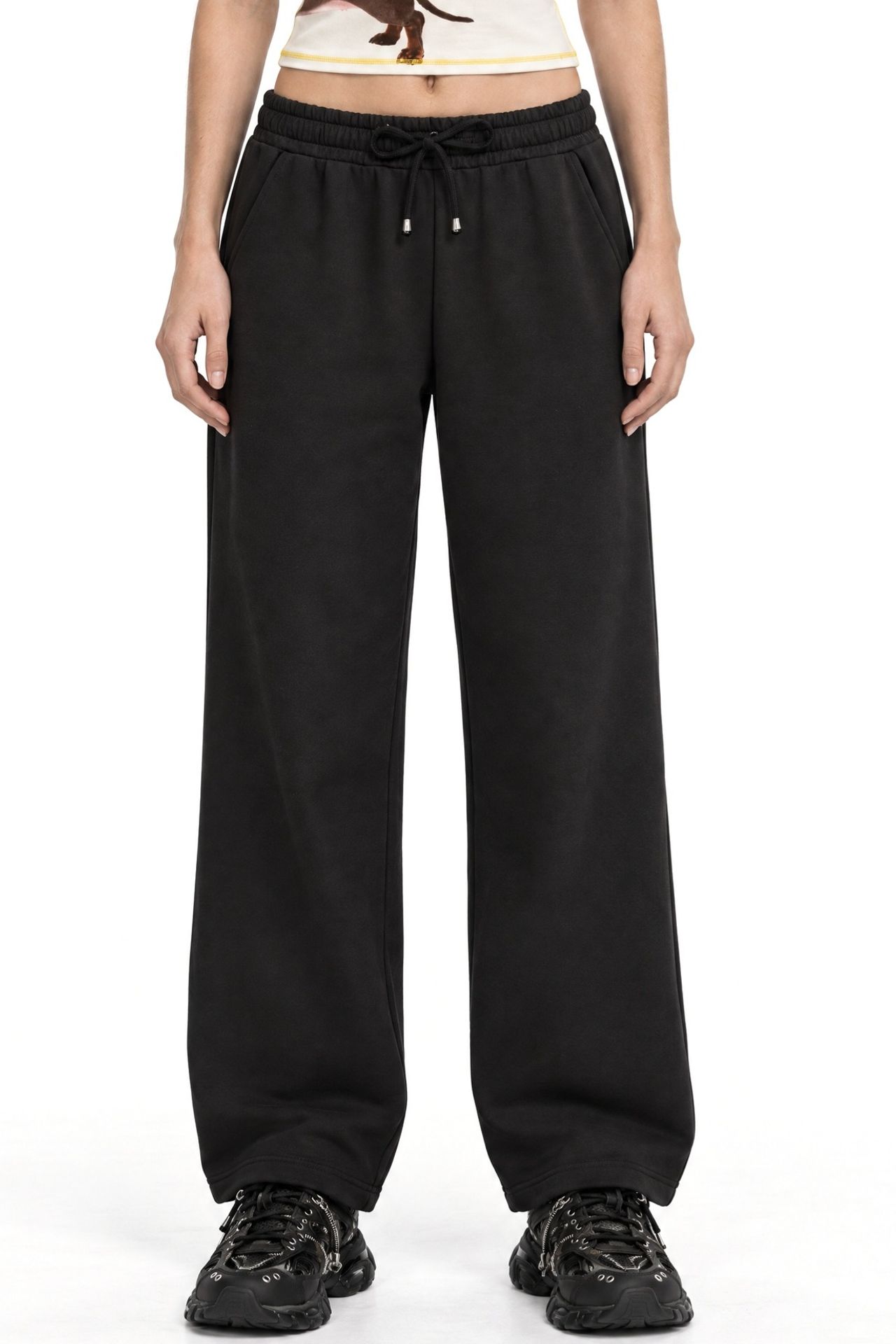 MIXRAY High Waist Pull On Straight Leg Pants with Pockets 1