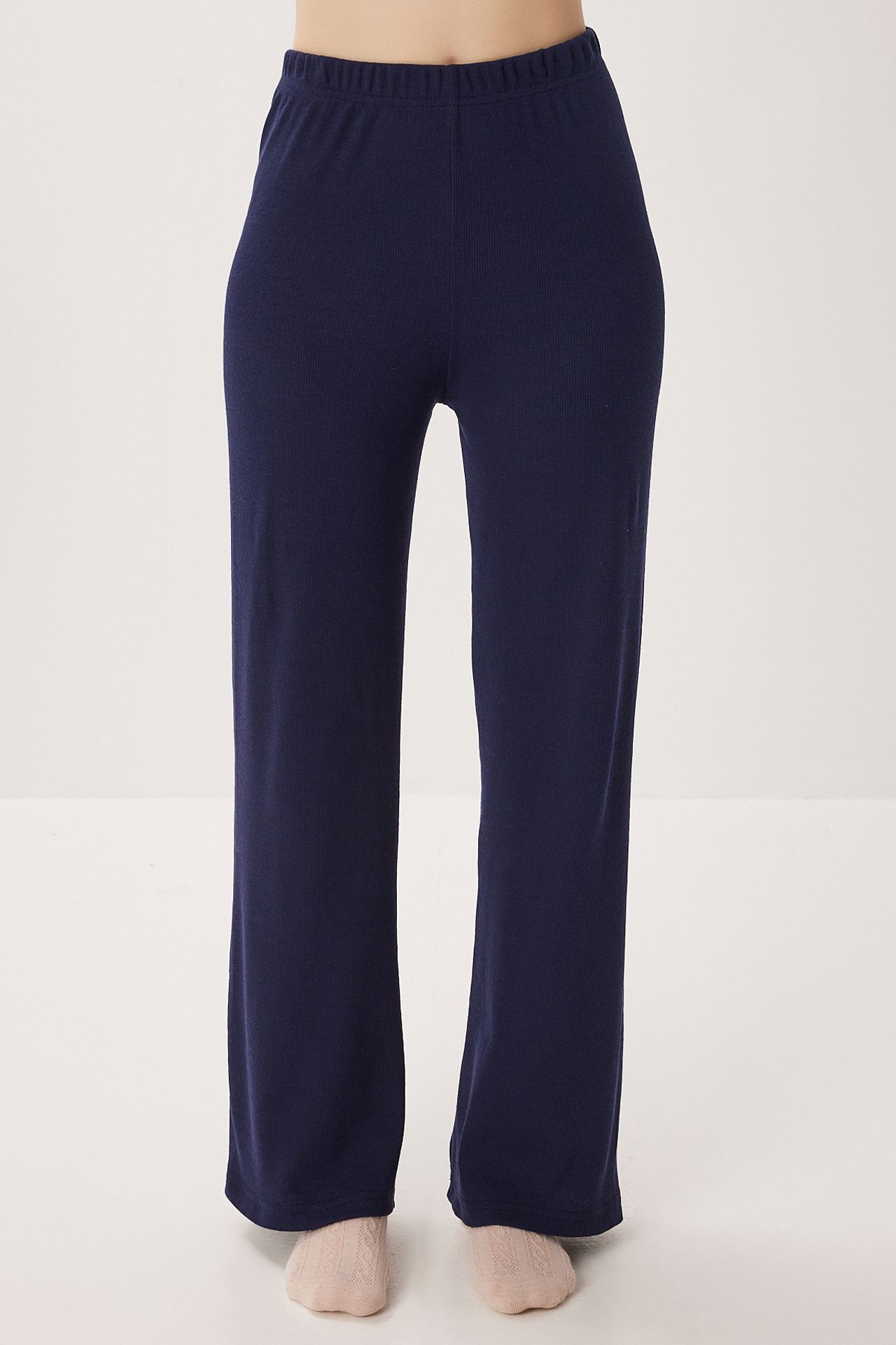 ISTANBUL Mid-Waist Wide-Leg Knit Lounge Bottoms 5
