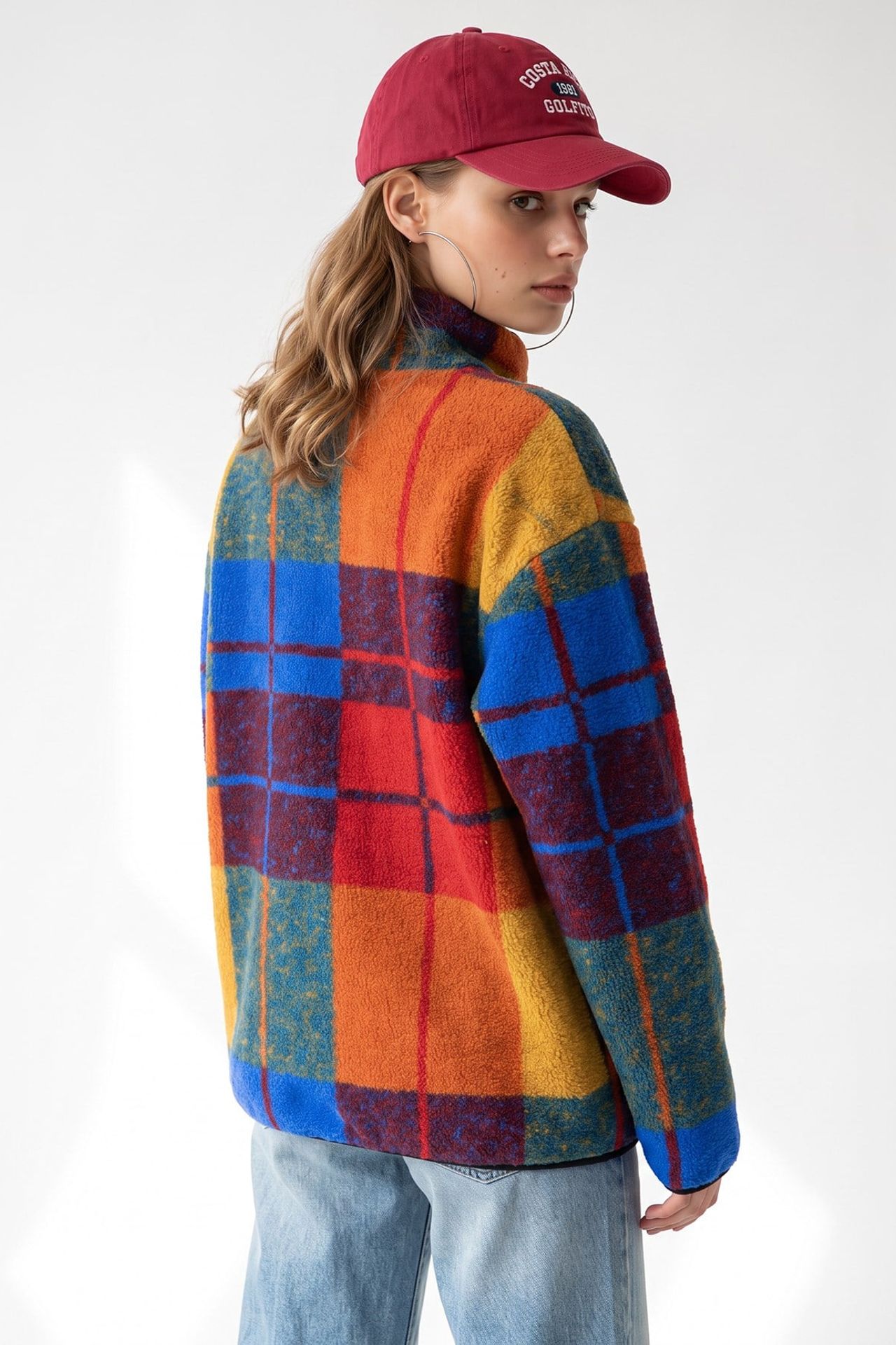 MIXRAY Kadın Geometrik Fermuarlı Yaka Sweatshirt 6