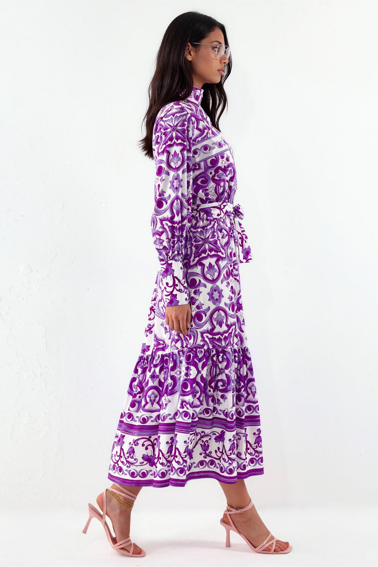 MSN Paisley Shirt Collar Maxi Dress 2
