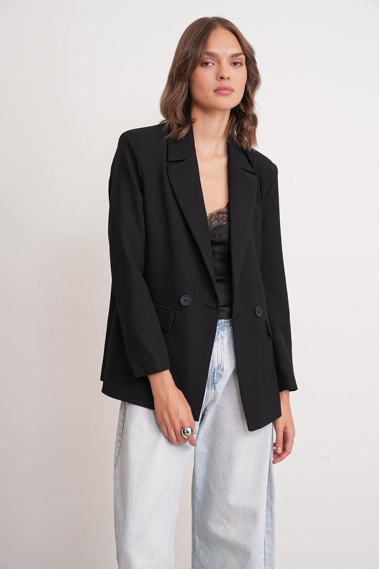 Mixray Long Sleeve Buttoned Blazer 3