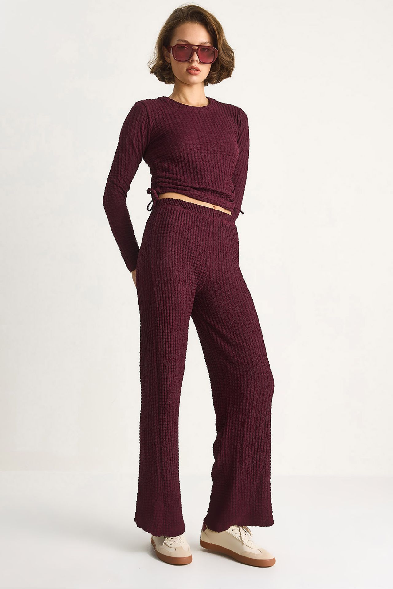 LUCCI Fitted Two-Piece Coord Set with Flared Pants 1
