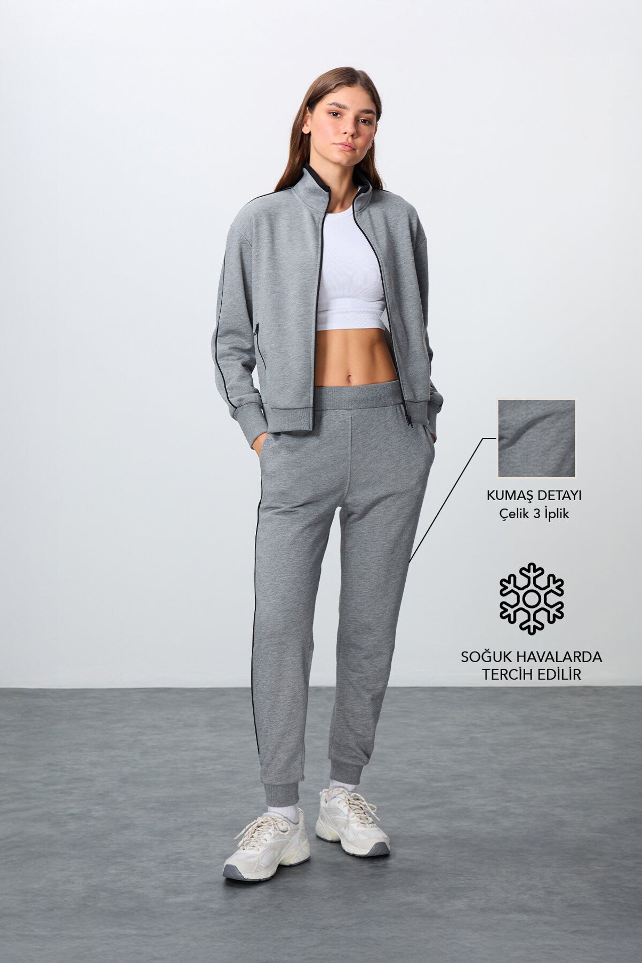 TOMMY Oversized Zip-collar Sweatshirt And Pants Set 2