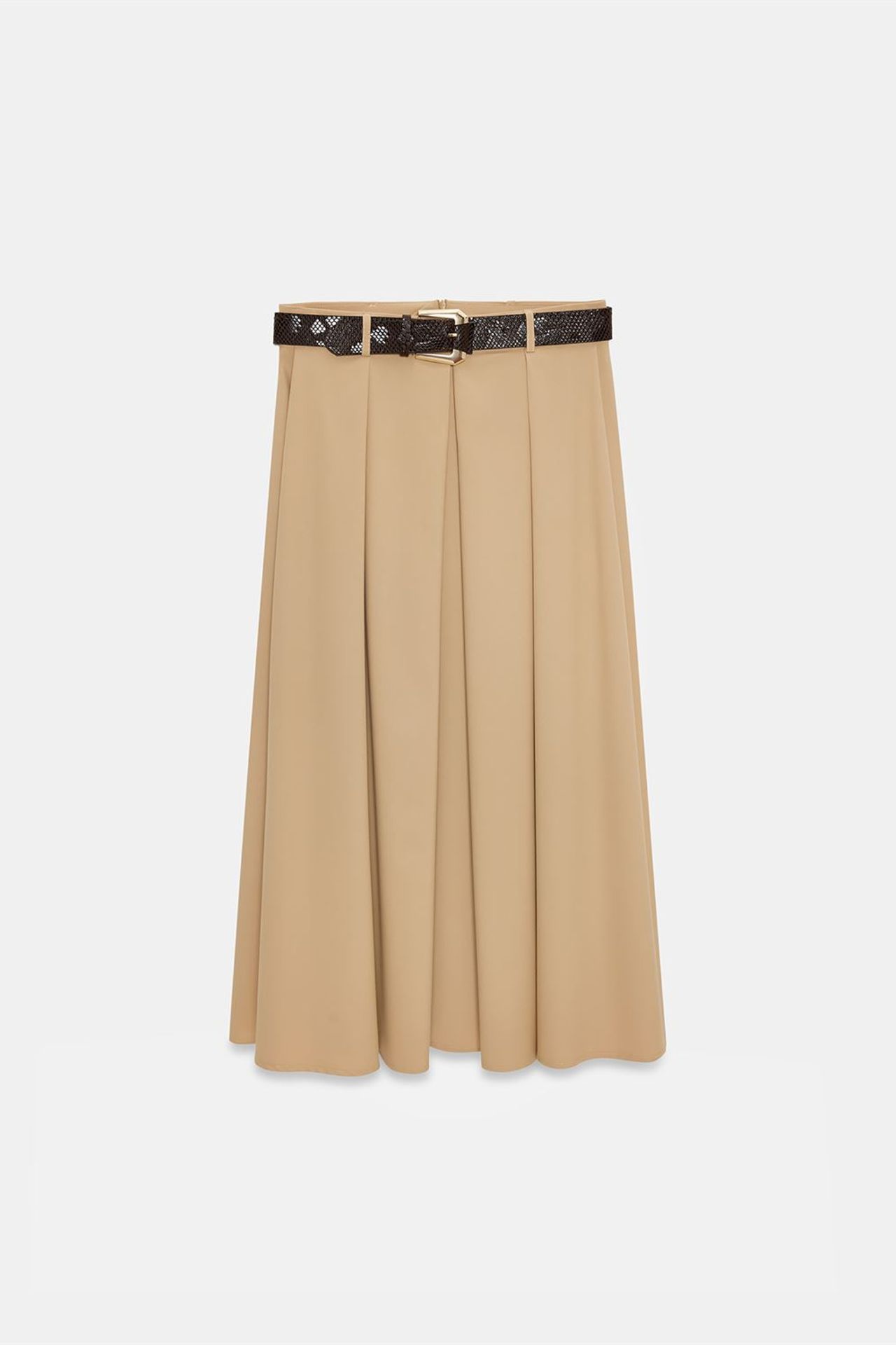 DILVIN High-Waist Midi Straight Crepe Skirt 5