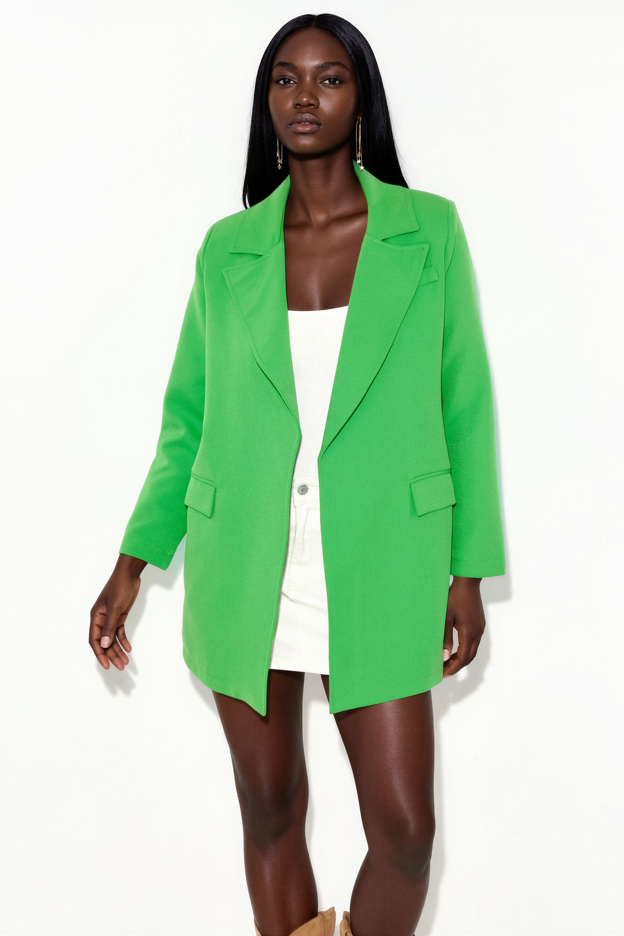 MSN Short Belted Shawl-collar Blazer 5
