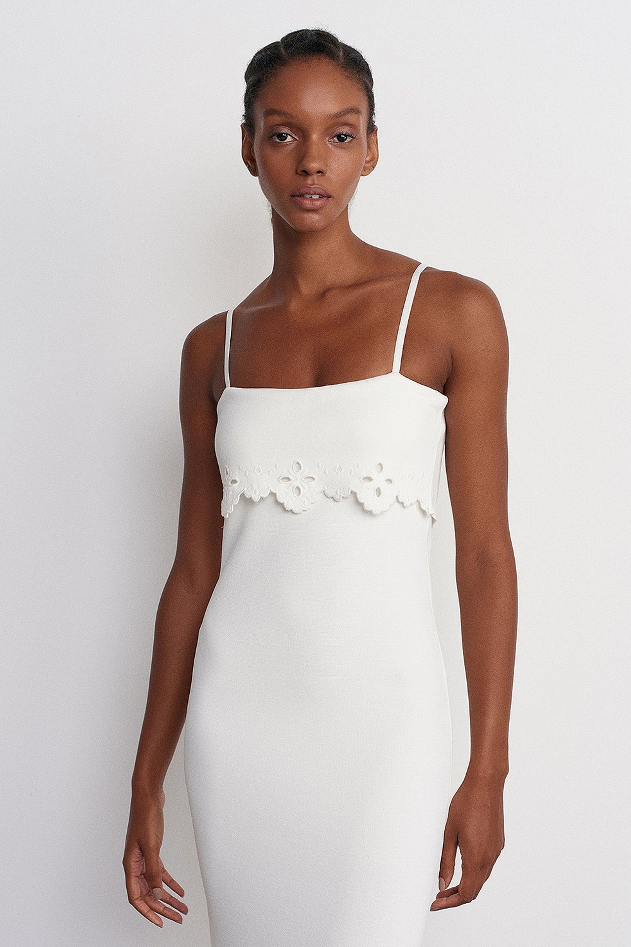 DILVIN Ribbed Bodycon Midi Dress With Square Neck 2