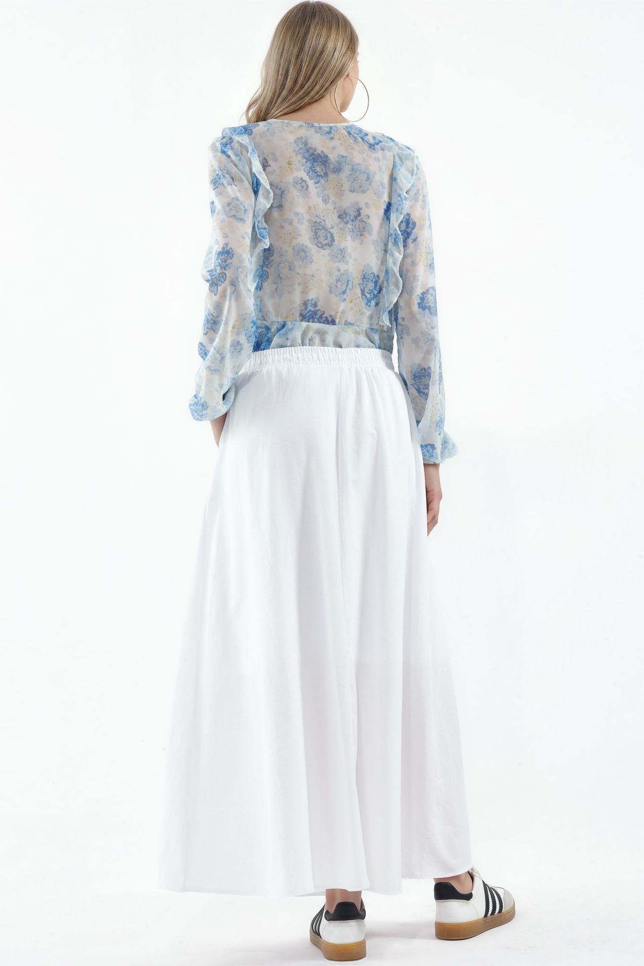 BUSEM Elastic Waist Midi Skirt with Pockets 3