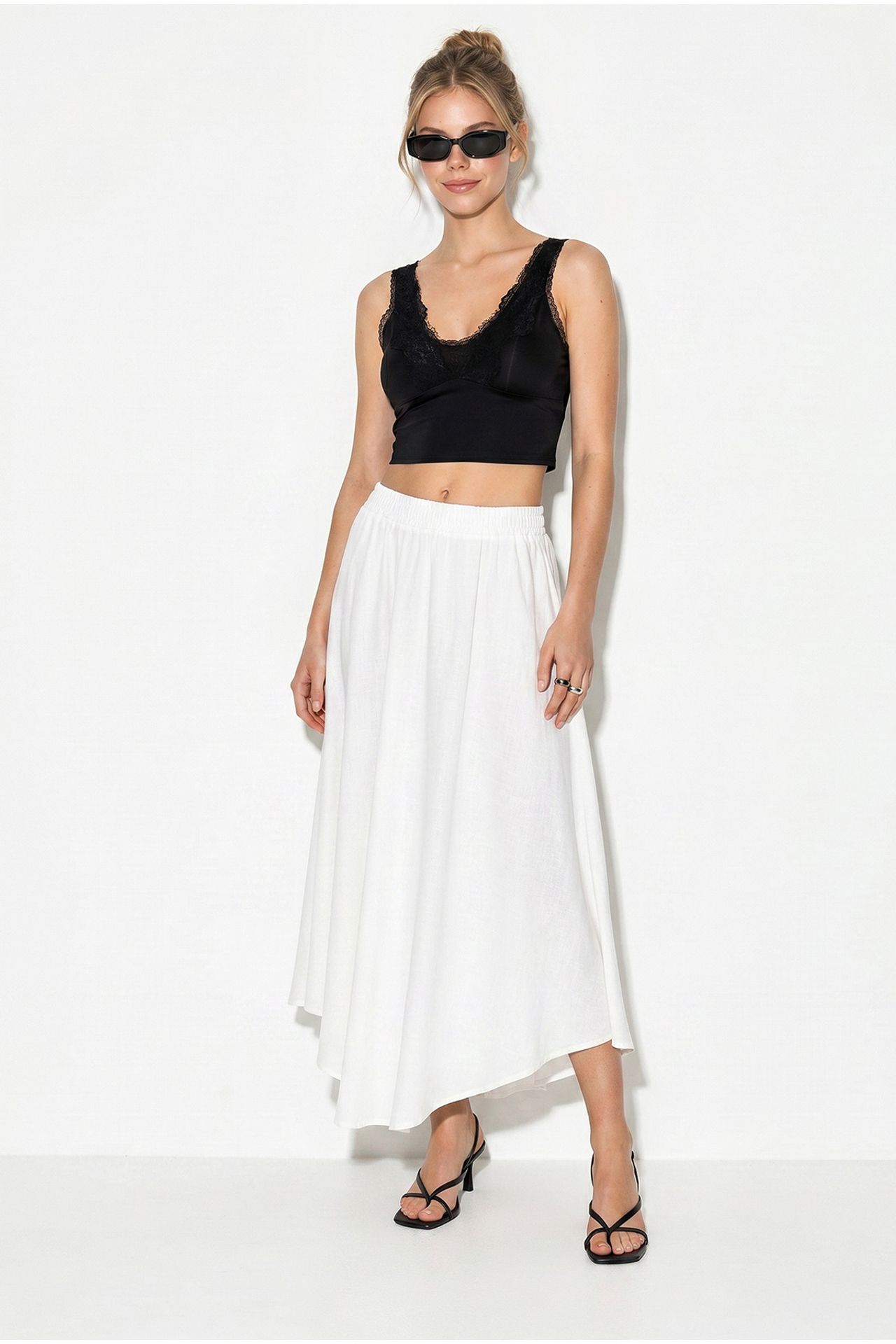 LUCCI High-Waist A-Line Midi Skirt 3