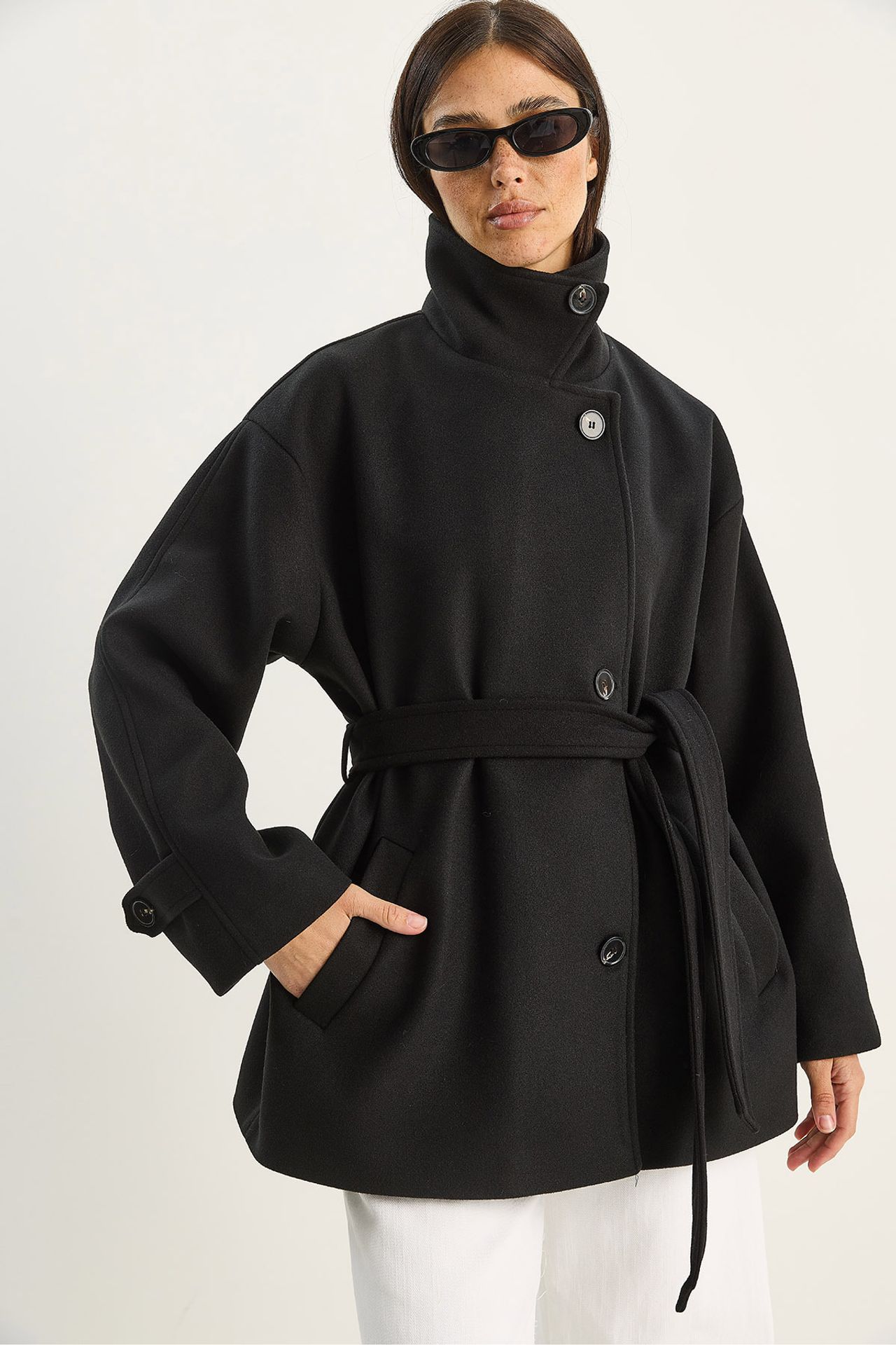 LUCCI Oversized Midi Coat with Button Closure 6